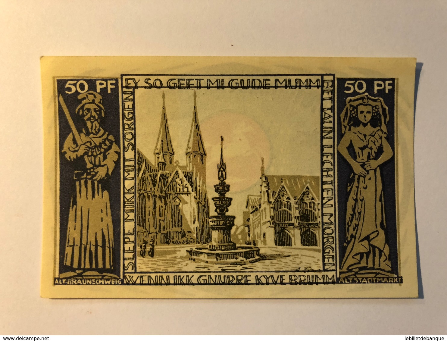 Allemagne Notgeld Braunschweig 50 Pfennig - Collections