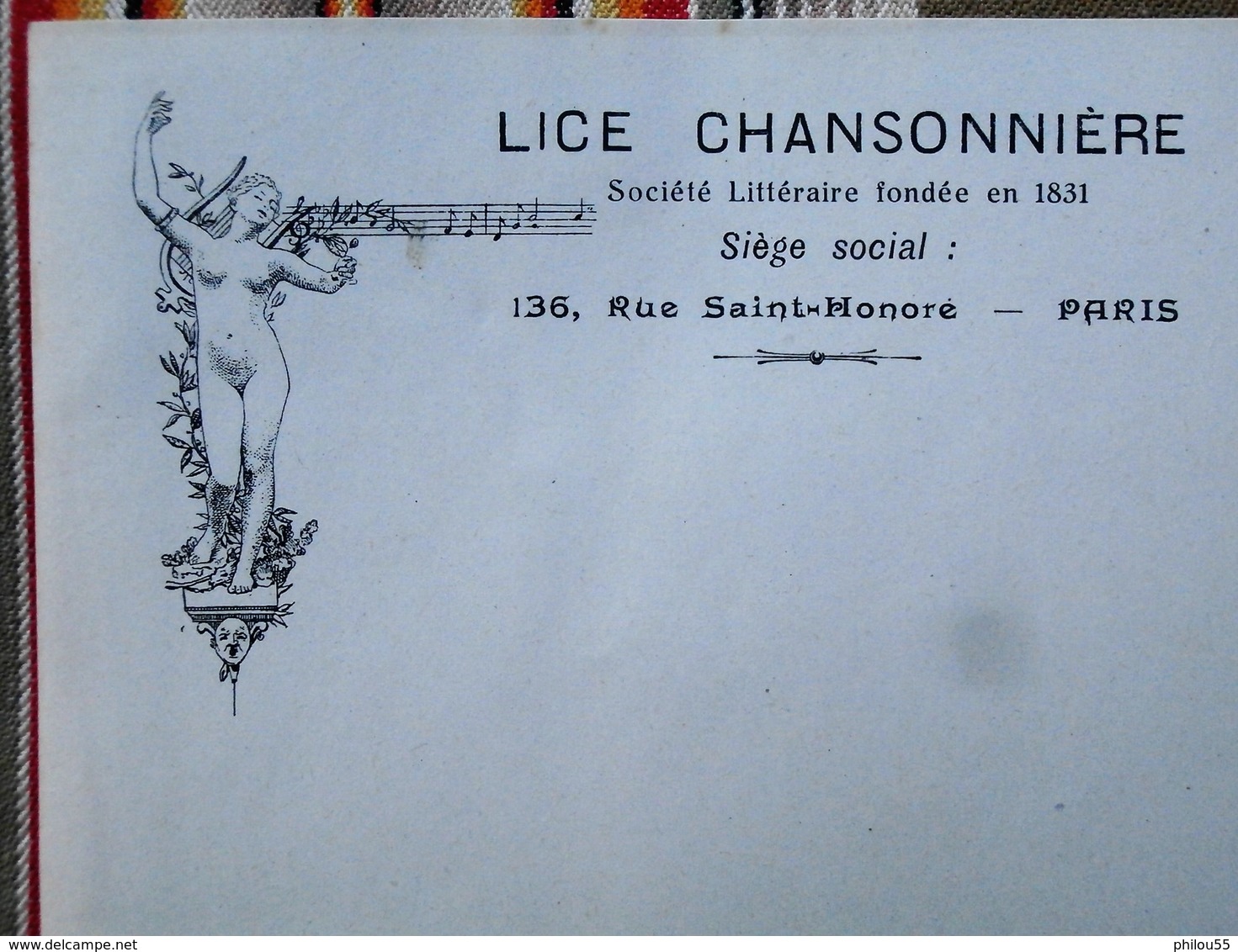 75 PARIS 1er LICE CHANSONNIERE  Rue Saint Honore 1831 - Non Classés