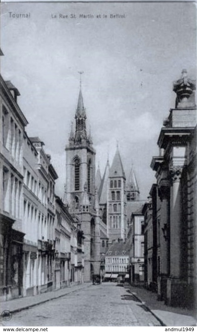 TOURNAI - La Rue St-Martin Et Le Beffroi - NELS, Série Tournai, N° 21 - Oblitération De 1910 - Tournai