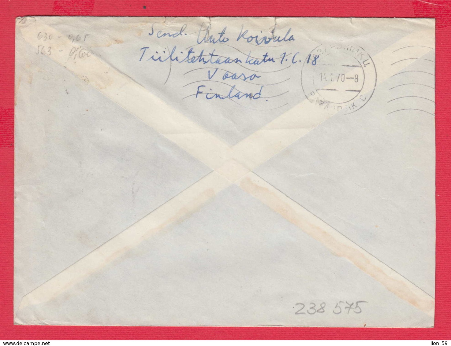 238575 / COVER 1970 - 00.5 X 2 + 0.40 - LANDSCAPE BOAT , Johannes Linnankoski Was A Finnish Author. , Finland Finlande - Cartes-maximum (CM)