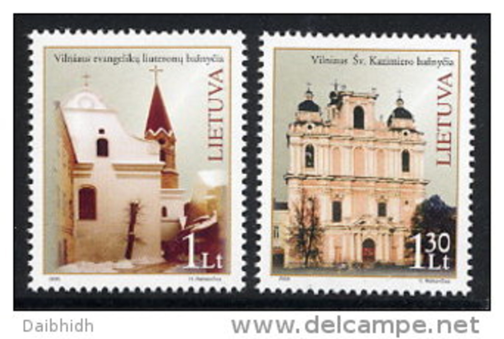 LITHUANIA 2005 Churches Set Of 2 MNH / **.  Michel 881-82 - Lithuania