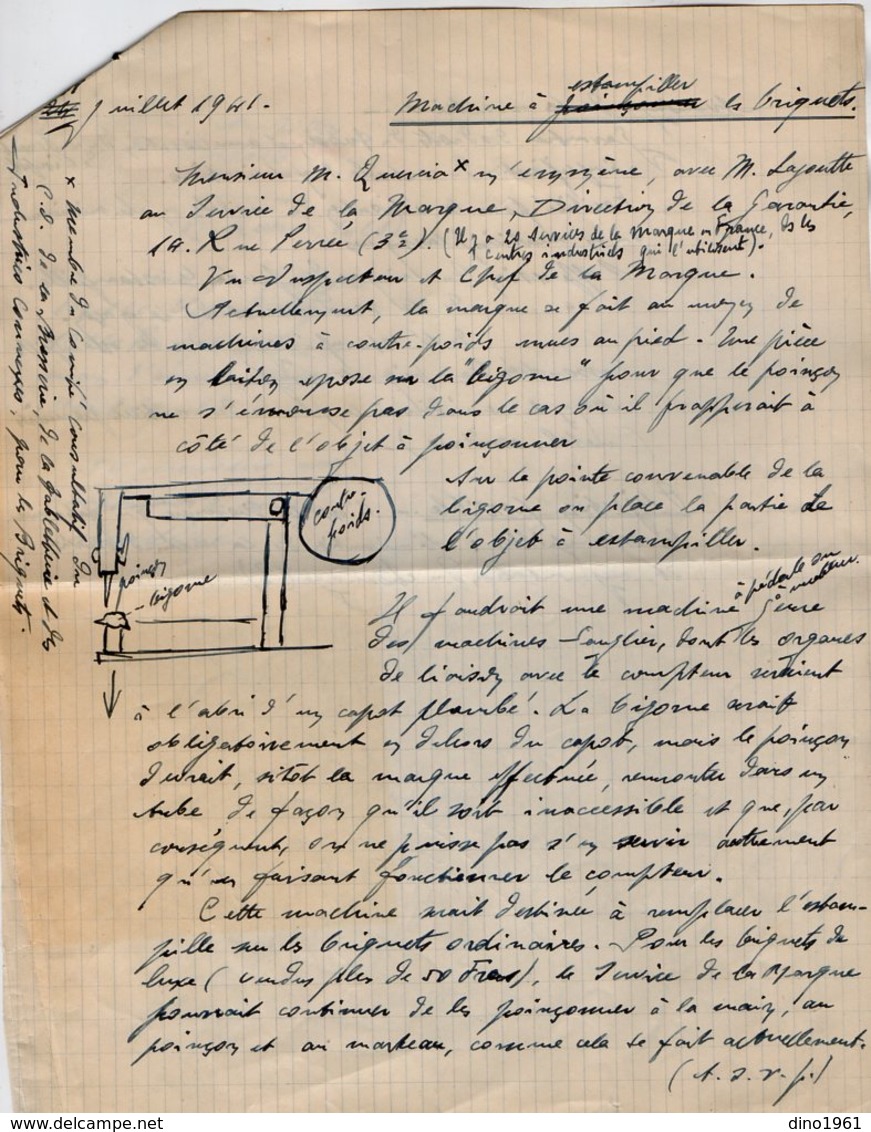 VP13.362 - PARIS 1941 - Lettre De M. QUERCIA Orfèvre Relative à L'Estampille Des Briquets + Réponse De La Sté S.A.T.A.S - Documents