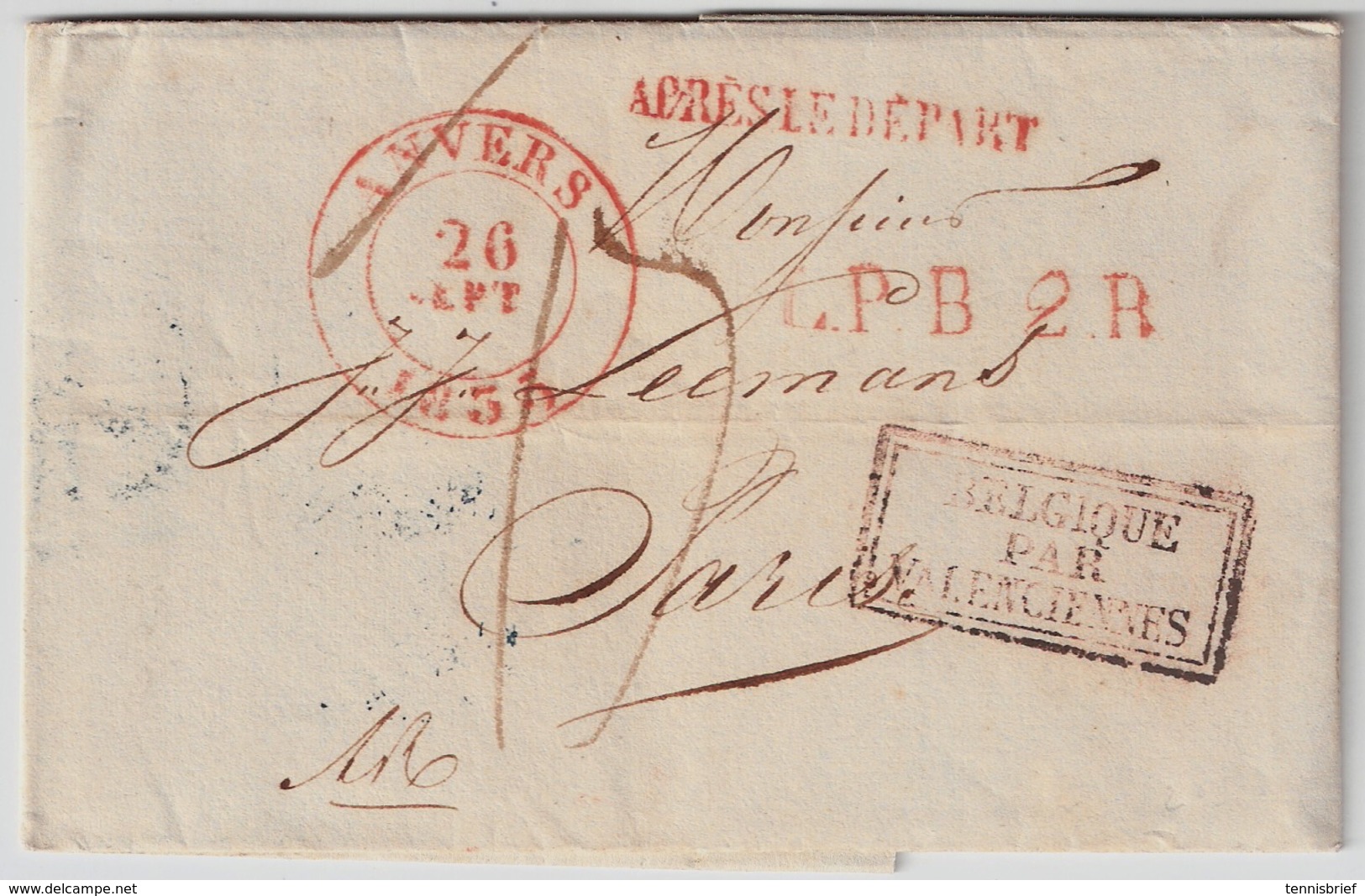 1835 " ANVERS " Et " L.P.B.2. R " , #a1309 - 1830-1849 (Belgique Indépendante)