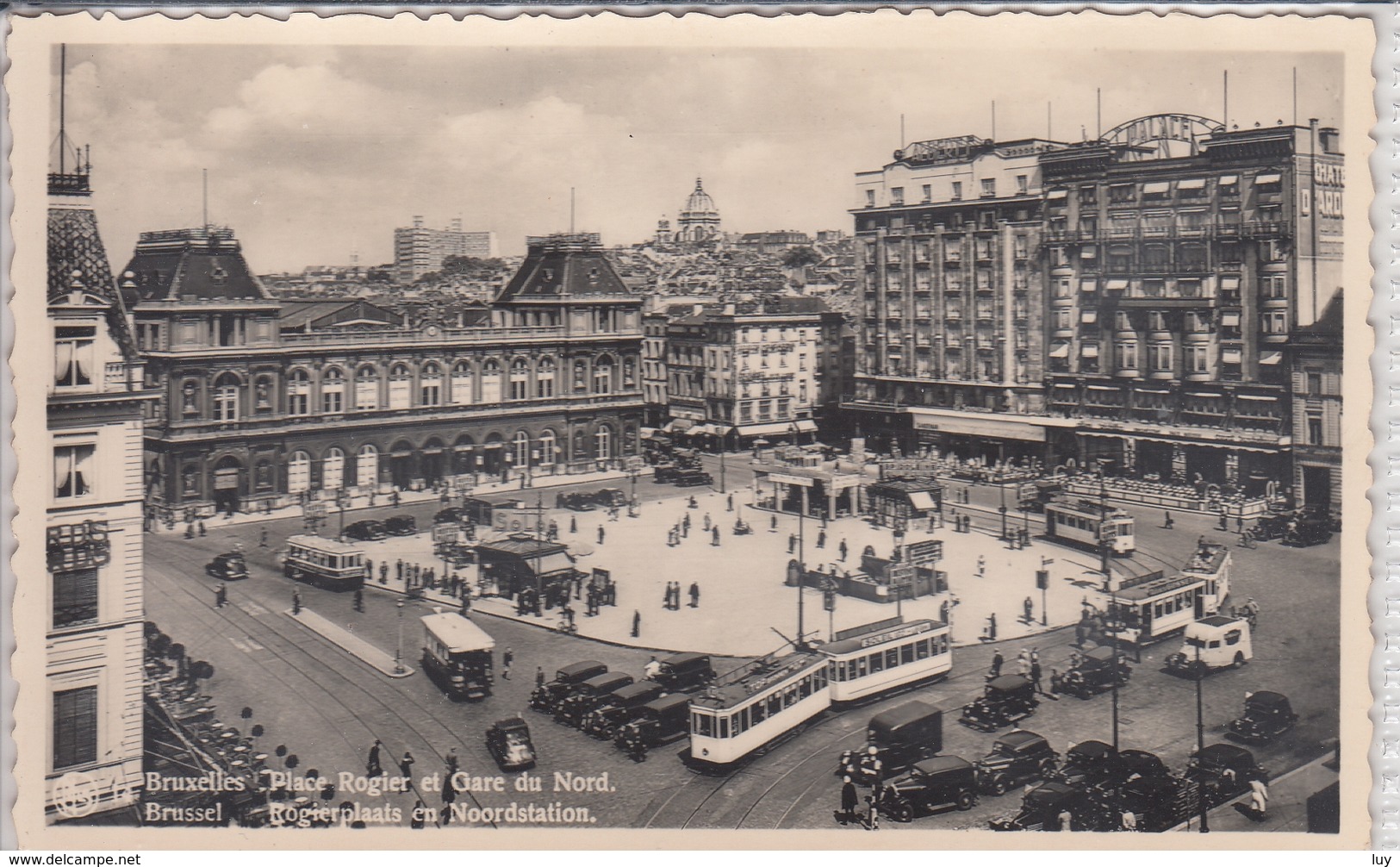 BRUXELLES PLACE ROGIER ET GARE DU NORD  BRUSSEL ROGIERPLAATS EN NOORDSTATION  TRAM - Places, Squares