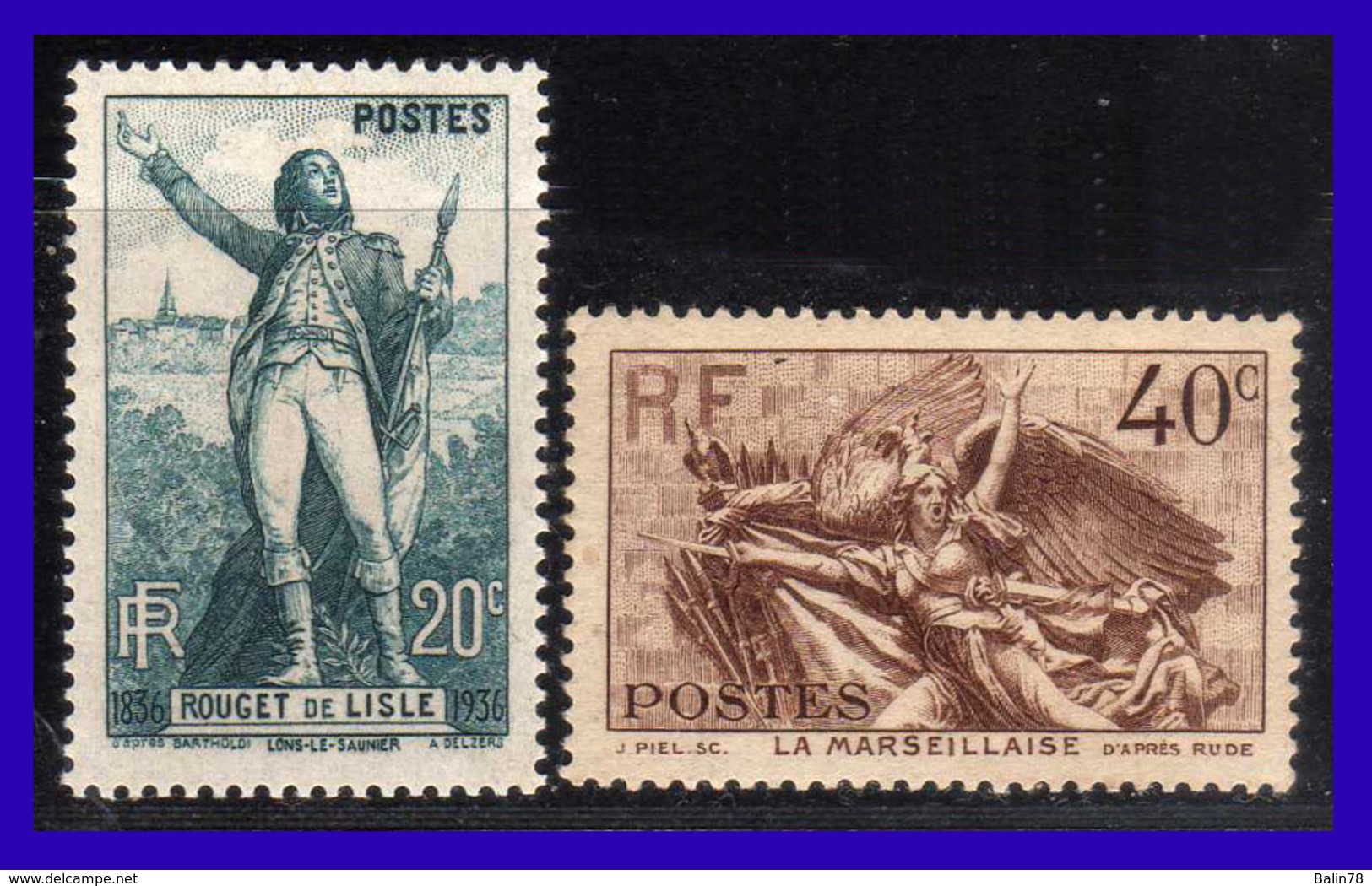 1936 - Francia - Sc. 309 - 310 - MNH - FR- 120 - Nuevos