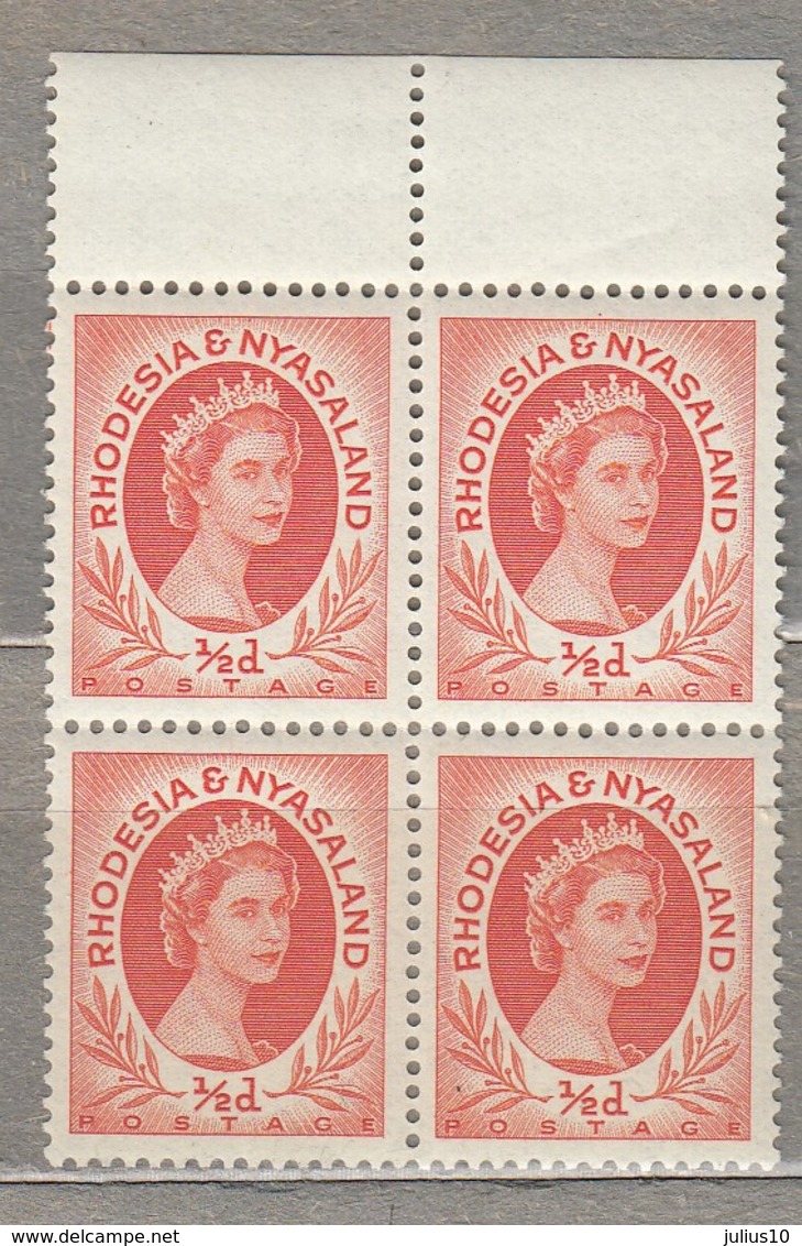 RHODESIA NYASALAND 1954 4 X Block MNH Mi 1 SG 1 (**) #23446 - Rhodesia & Nyasaland (1954-1963)