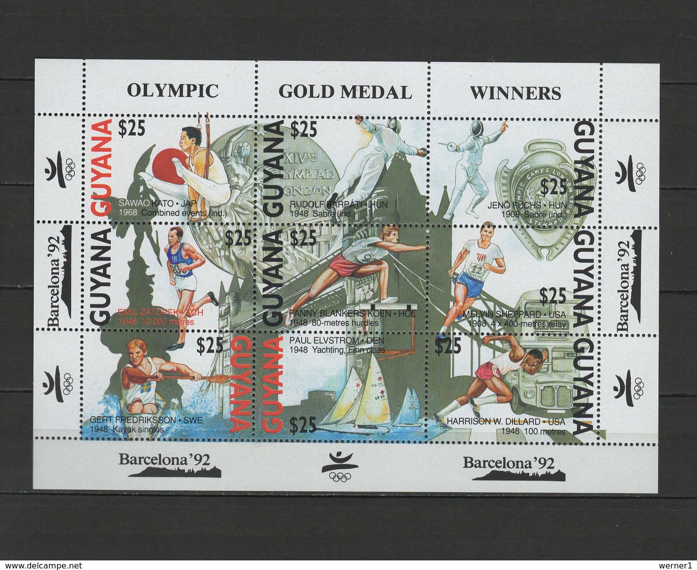 Guyana 1991 Olympic Games Barcelona, Fencing Etc. Sheetlet MNH - Ete 1992: Barcelone