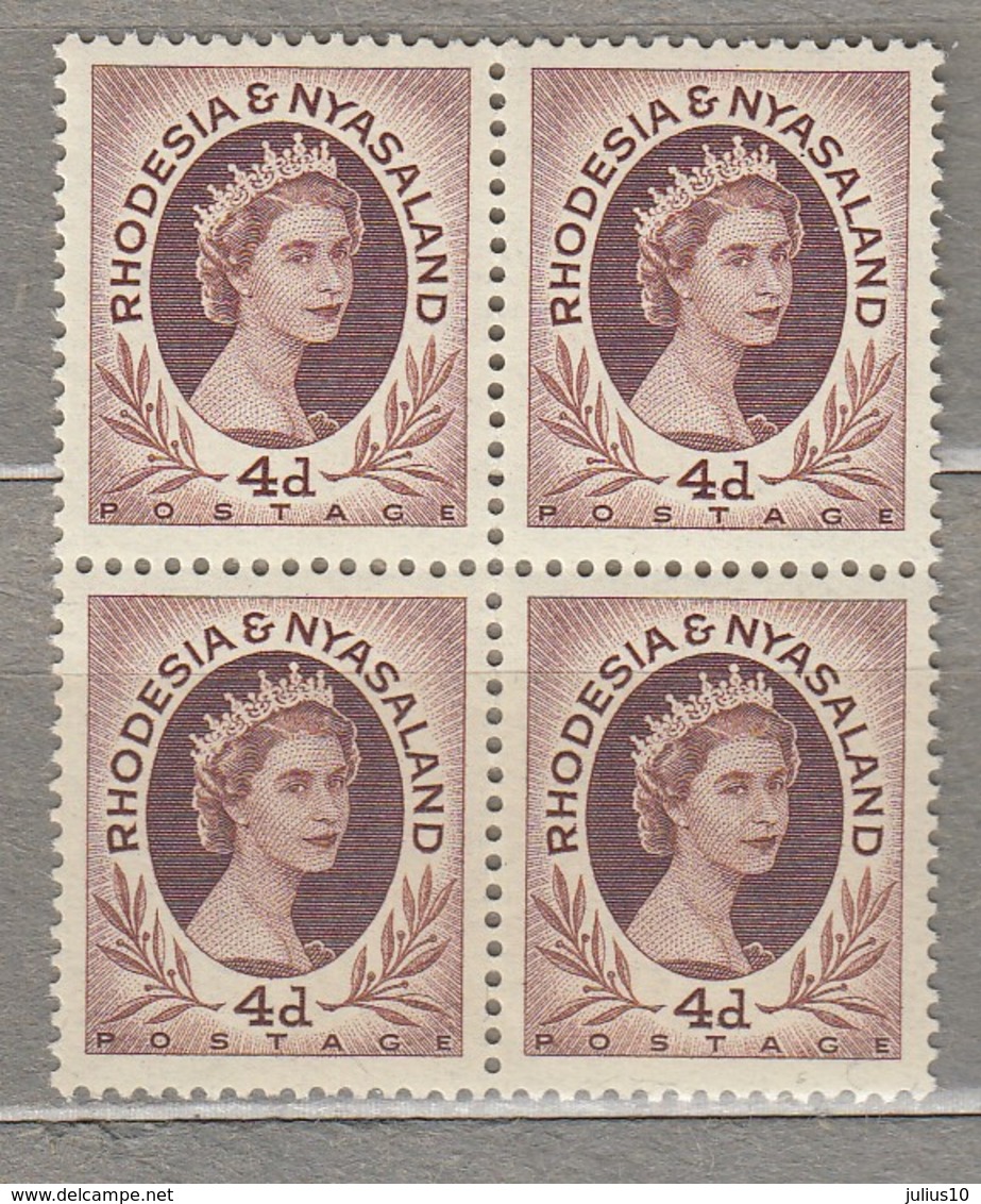 RHODESIA NYASALAND 1954 4 X Block MNH Mi 6 SG 5 (**) #23449 - Rhodesia & Nyasaland (1954-1963)