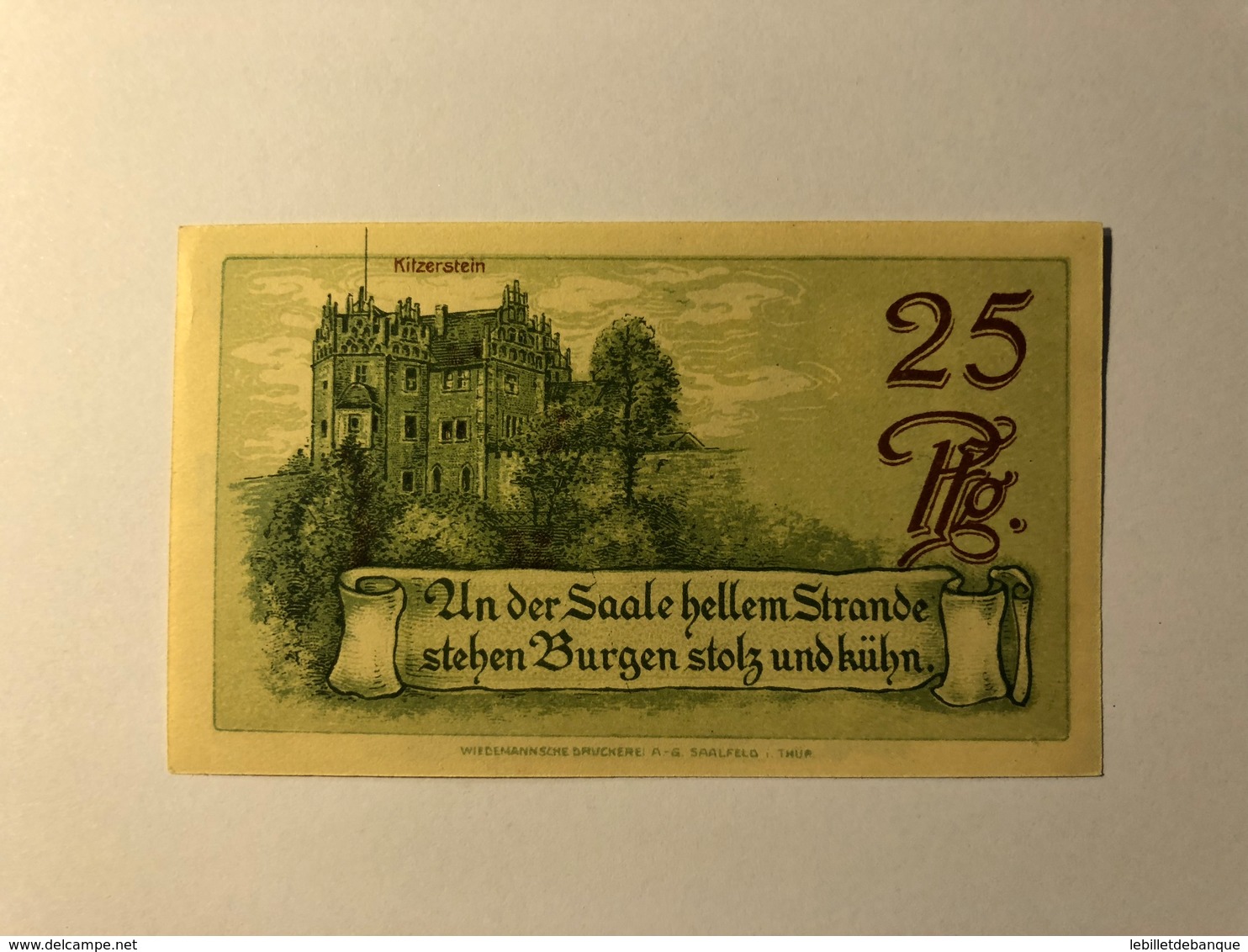 Allemagne Notgeld Saalfeld 25 Pfennig - Collections