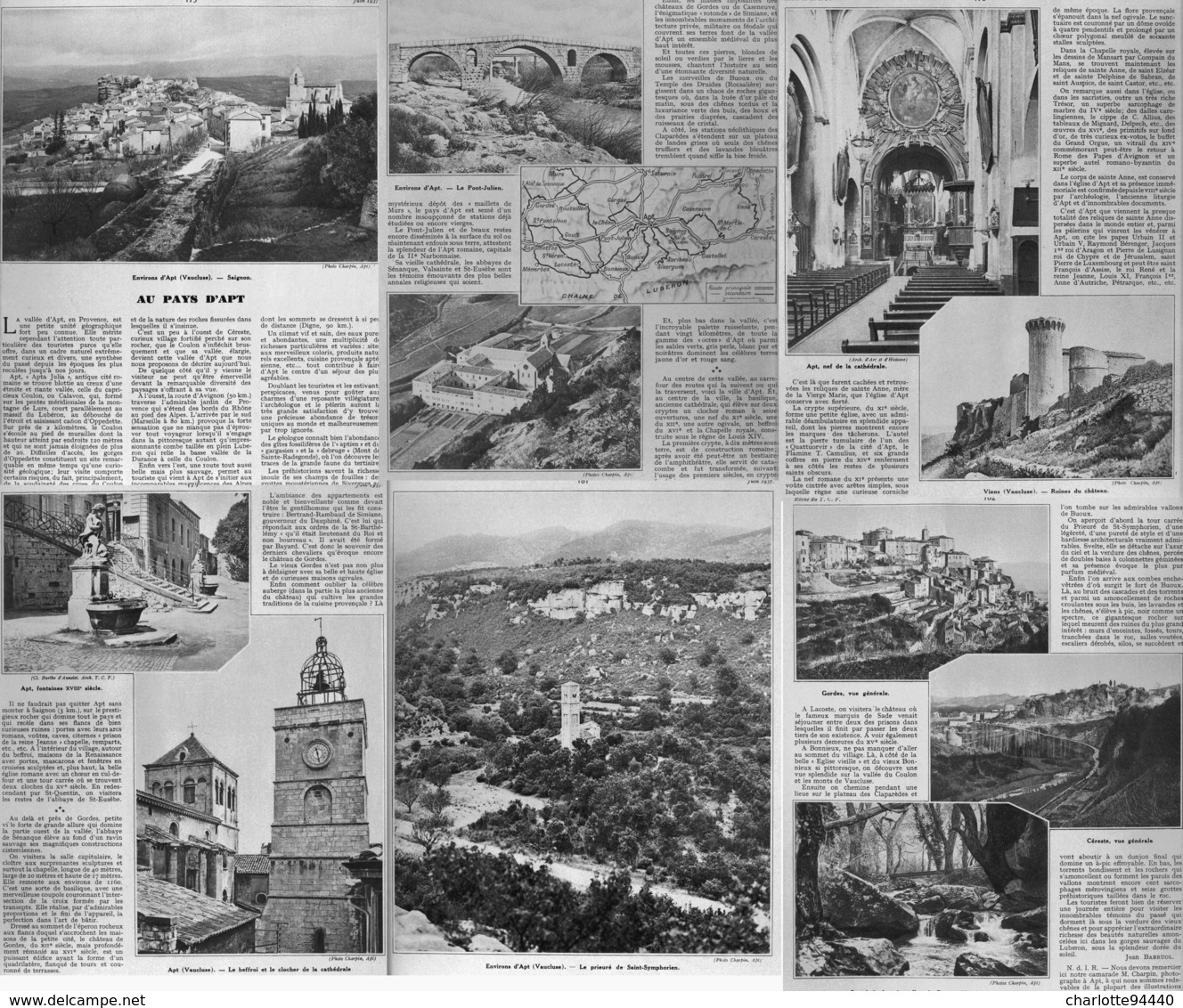 Au PAYS  "  D'APT " ( VAUCLUSE ) SAIGNON / GORDES / VIENS / APT / CERESTE / 1937 - Côte D'Azur