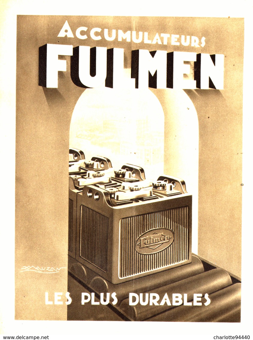 PUB BATTERIE  " FULMEN  "  1937 - Other & Unclassified