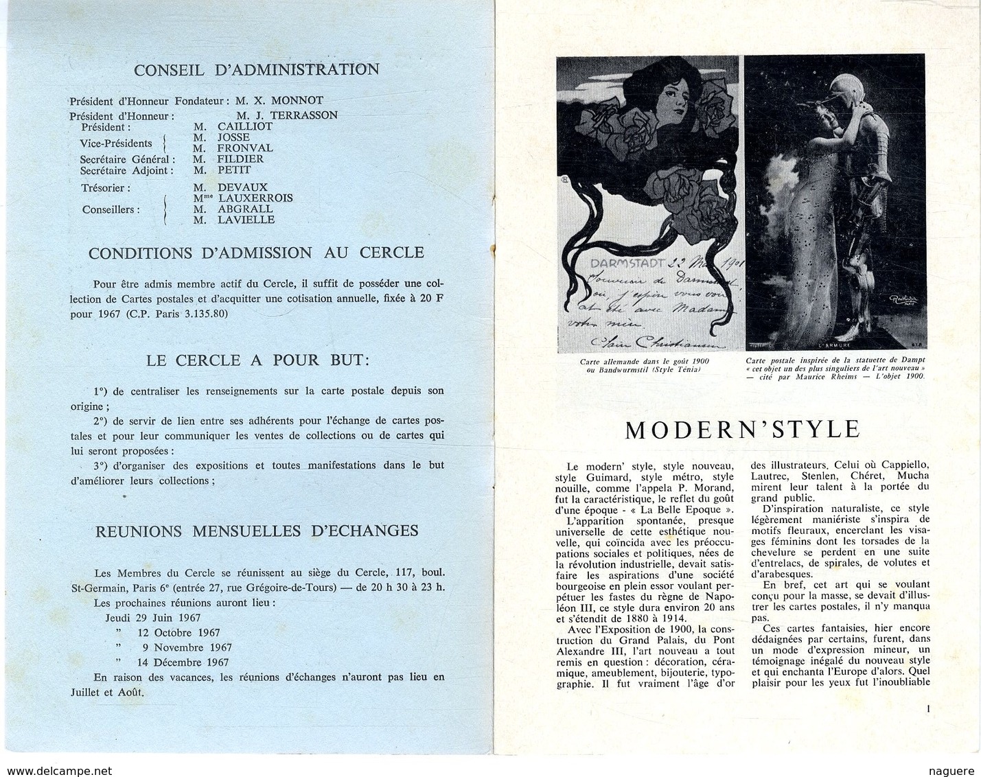 LE CARTOPHILE  JUIN 1967  N° 5  -  16 PAGES MODERN STYLE LA CARTE POSTALE FRANCAISE LE TOUR DE MARNE PARIS    Etc . - French