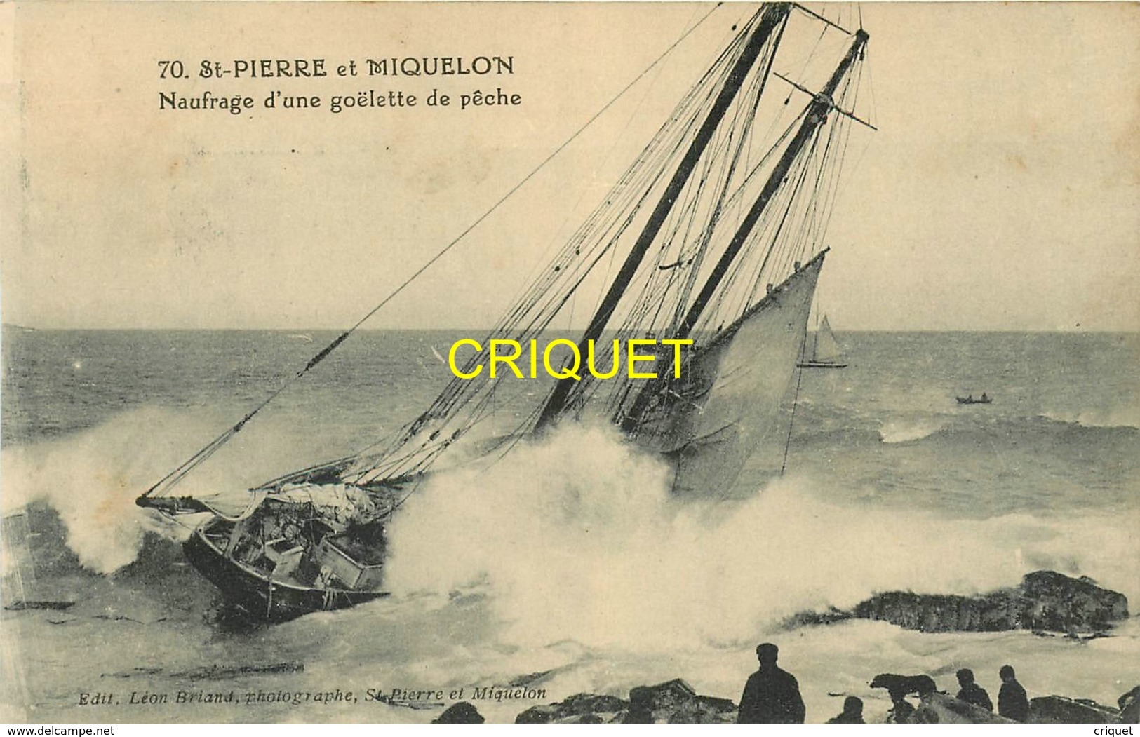 St Pierre Et Miquelon, Naufrage D'une Goëlette De Pêche, Belle Carte Pas Courante - Saint-Pierre-et-Miquelon