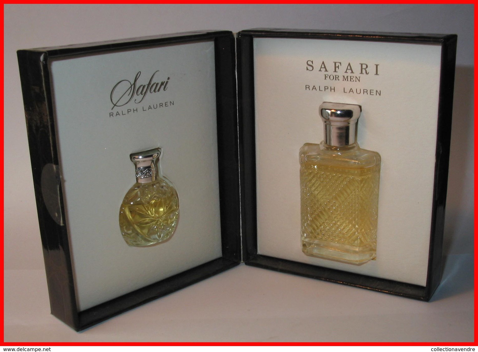 Ralph LAUREN :  Safari & Safari For Men : Eau De Parfum & Eau De Toilettes 4 Ml & 7 Ml, Coffret, Parfait état - Miniatures Hommes (avec Boite)