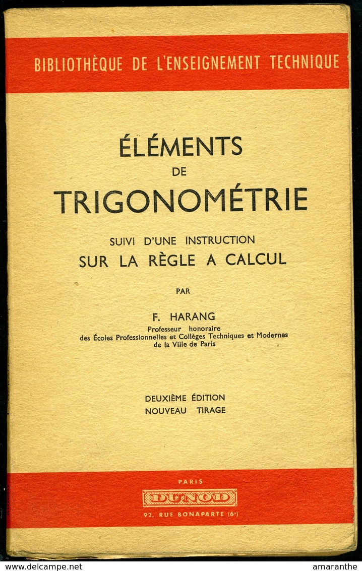 Eléments De TRIGONOMETRIE - 1956 - 18 Años Y Más