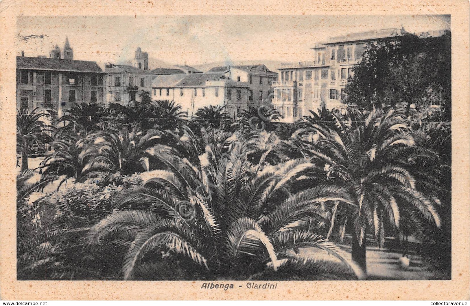 Cartolina Albenga Giardini 1955 - Savona