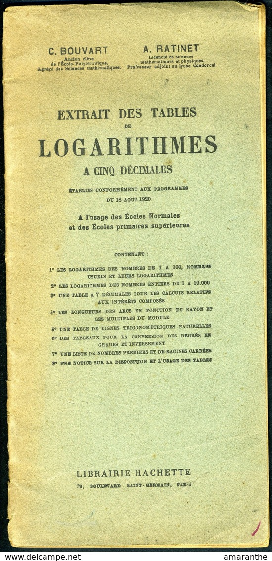 Tables De Logarithmes (extrait) - 18 Años Y Más