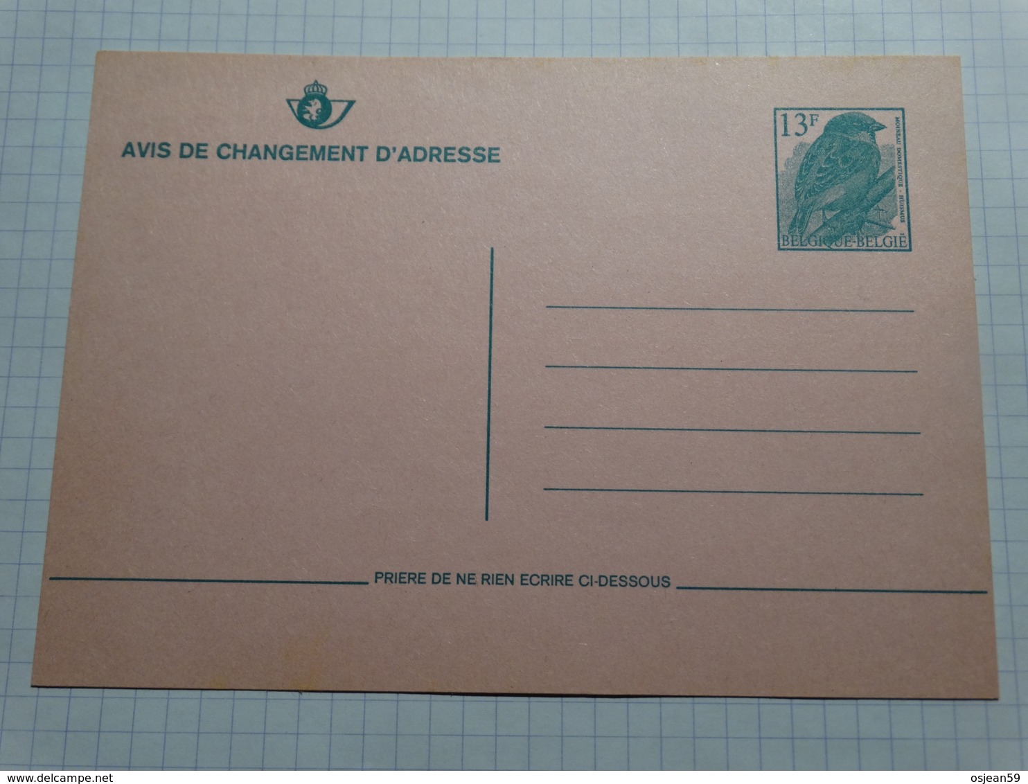 Entier Postal -avis Changement D'adresse N°28 III André Nuzin 13Fr. - Aviso Cambio De Direccion