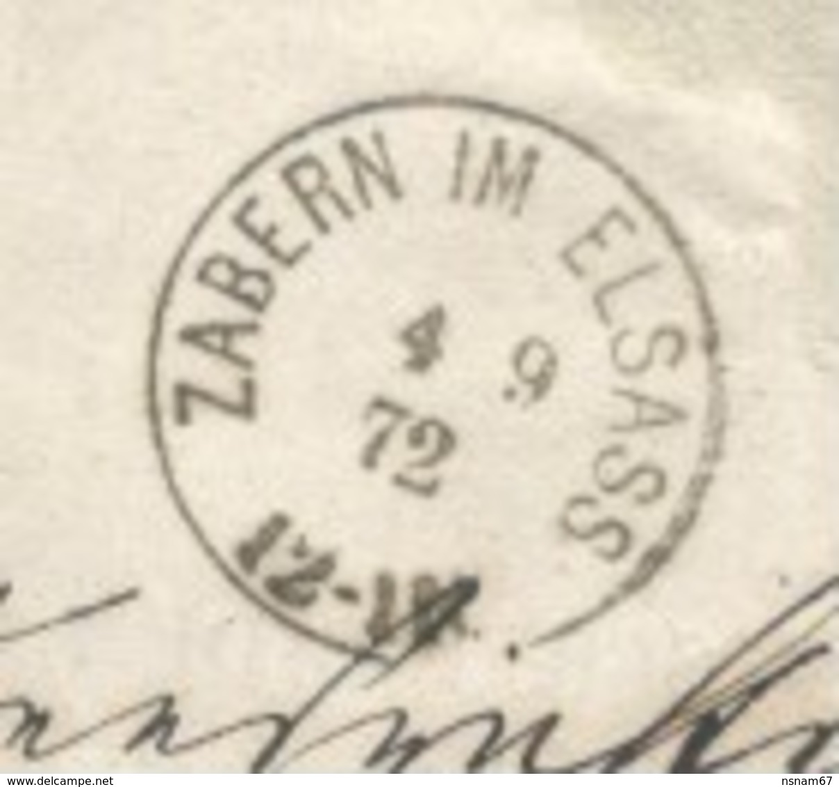 H677 - Vignette "KAISERLICHER OBER PROKURATOR ZU ZABERN" - ZABERN IM ELSASS Pour SAARBURG - 1872 - SAVERNE - SARREBOURG - Lettres & Documents