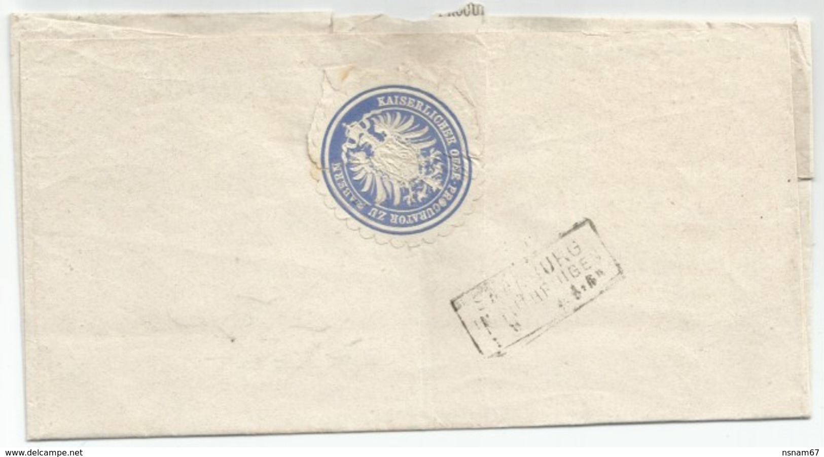 H677 - Vignette "KAISERLICHER OBER PROKURATOR ZU ZABERN" - ZABERN IM ELSASS Pour SAARBURG - 1872 - SAVERNE - SARREBOURG - Lettres & Documents
