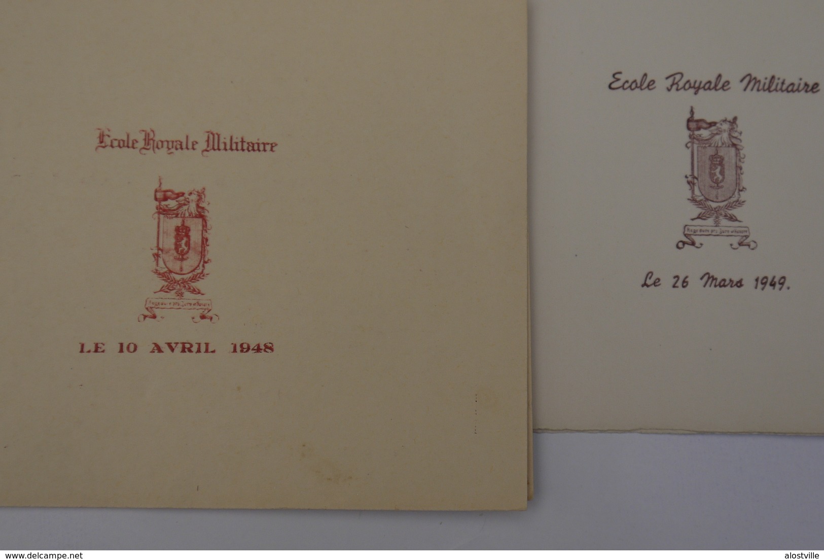 1948 1949 Uitnodiging Invitation Ecole Militaire Militaire School School  Bal 2x - Historische Documenten
