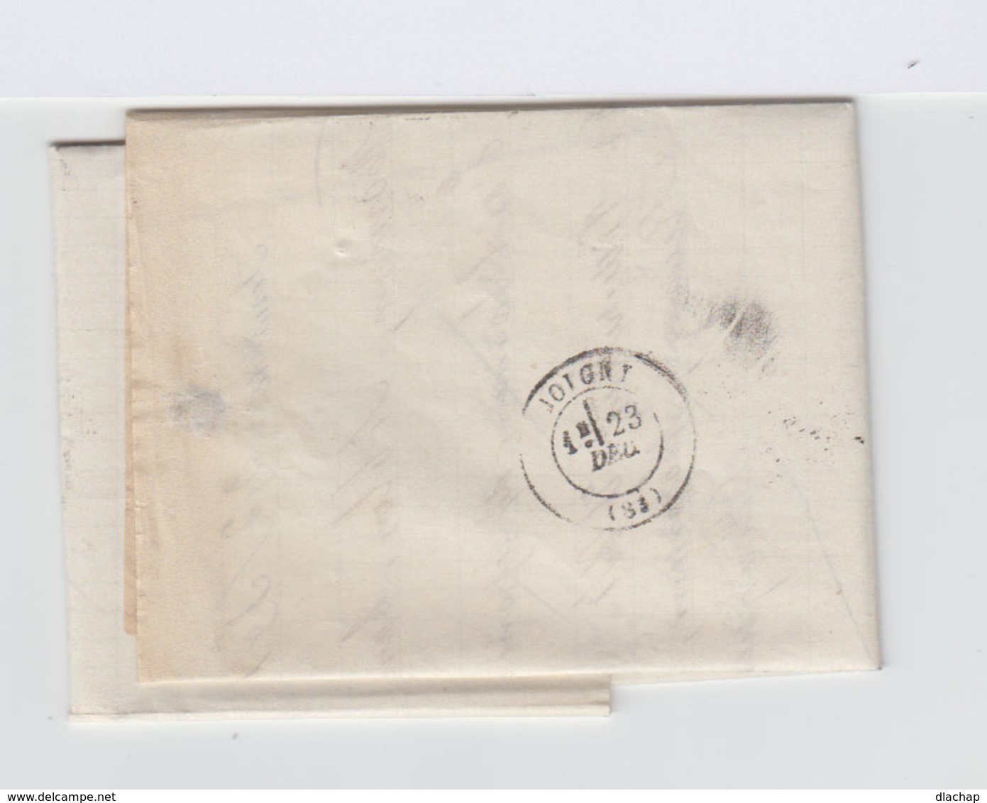 Sur Lettre Type Céres 25 C. Bleu Type III Oblitéré Losange. CAD Sens Sur Yonne 1874. CAD Joigny. (881) - 1849-1876: Période Classique