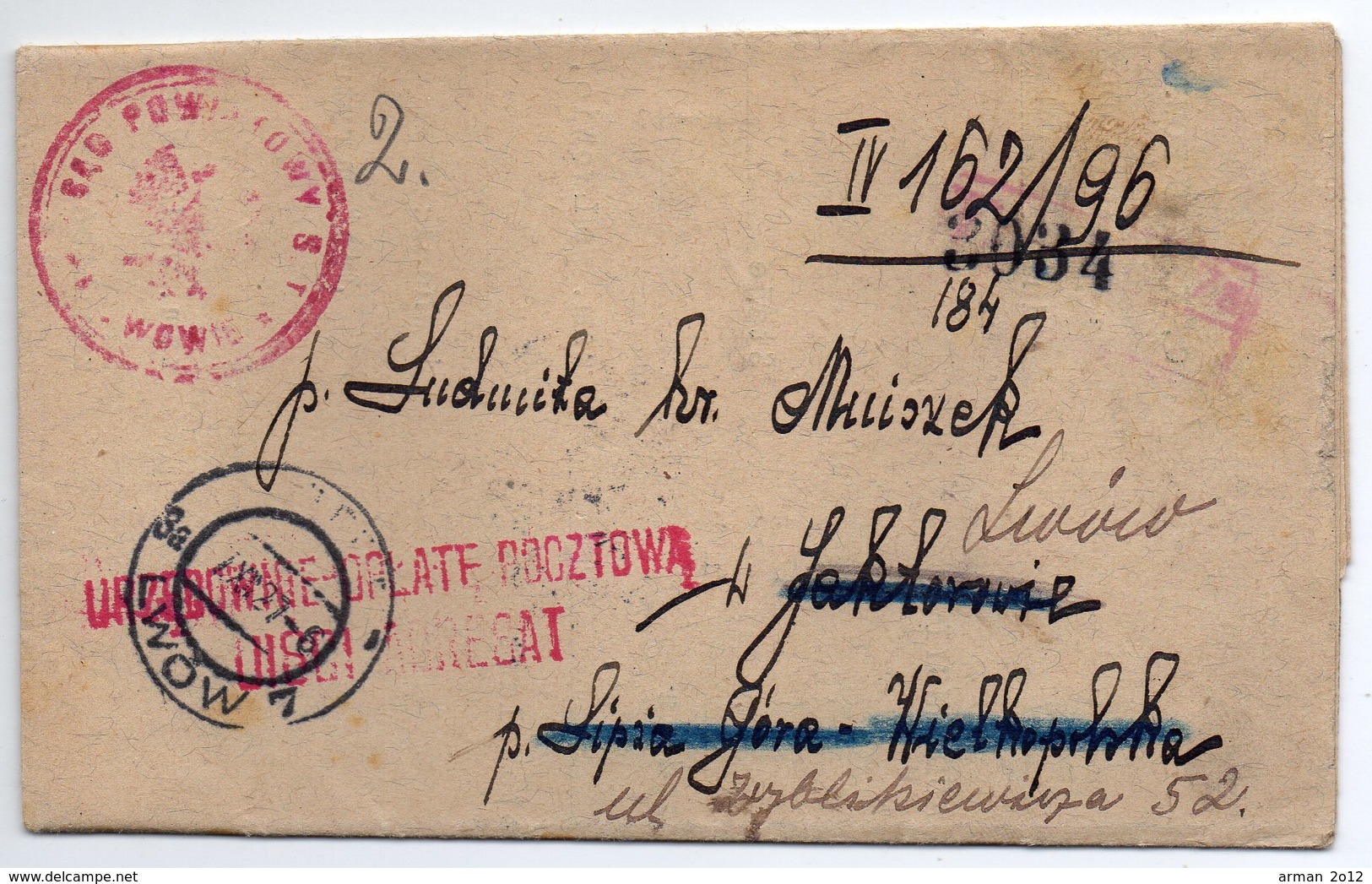 Poland Ukraine Lvov Lwow Court Postage Due 1927 - Briefe U. Dokumente