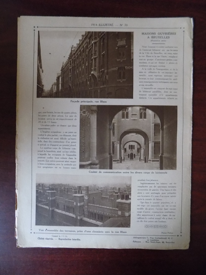 1914 Illustré N° 78 Lille - Plateau De Doberdo - Balkans - Rue Blaes à Bruxelles - Projecteur Italien.. - Guerre 1914-18