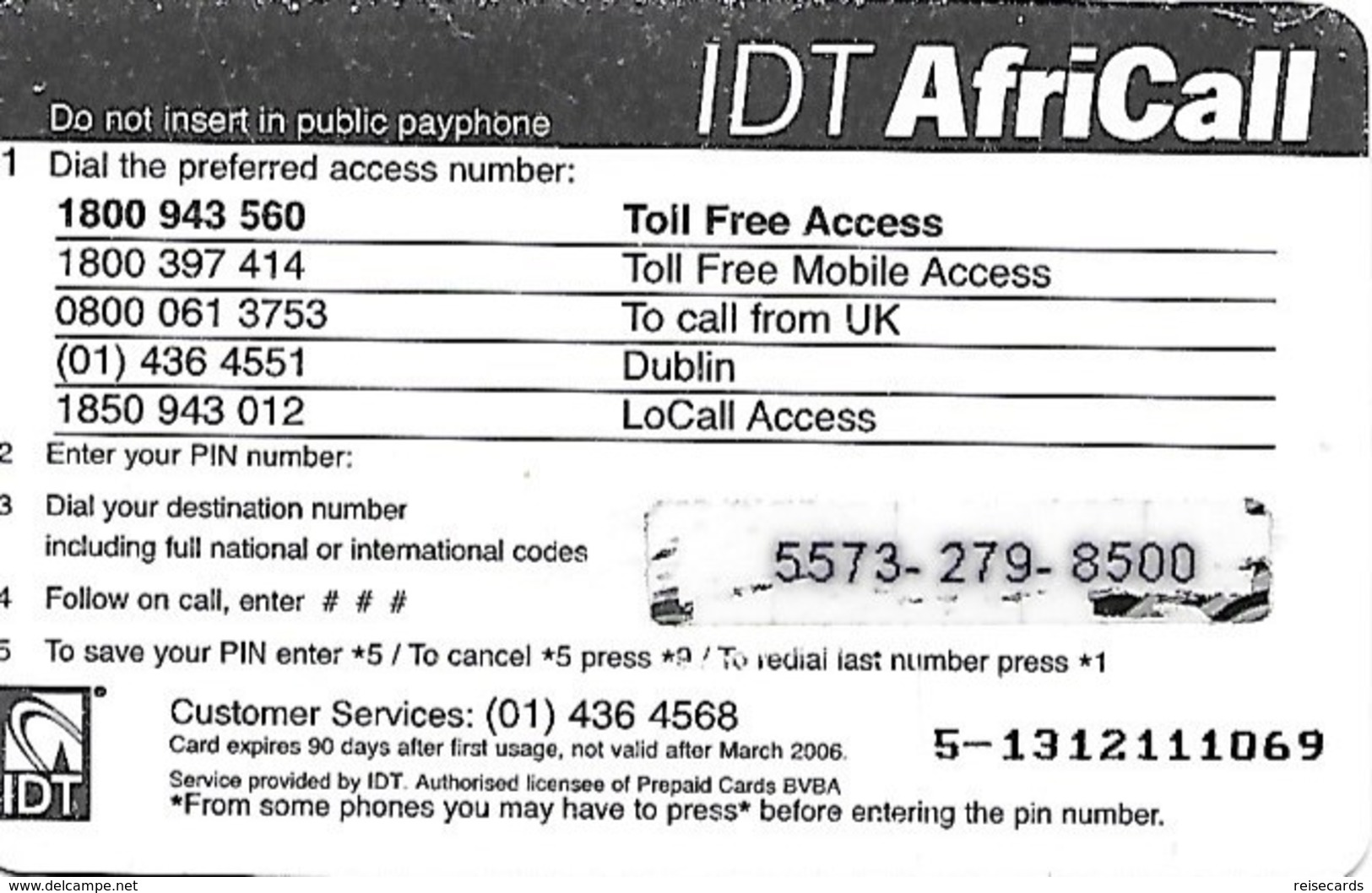 Ireland: IDT - AfriCall - Irlanda