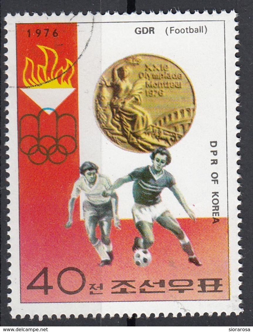 DPR Korea 1976 Sc. 1496  XXI Olimpiade Montreal Medaglie D ' Oro Soccer Calcio  DDR Gold Winners - Estate 1976: Montreal