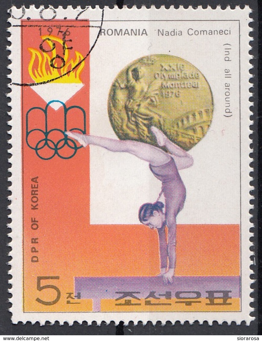 DPR Korea 1976 Sc. 1492 XXI Olimpiade Montreal Medaglie D ' Oro Ginnastica Nadia Comaneci Gold Winners - Ginnastica