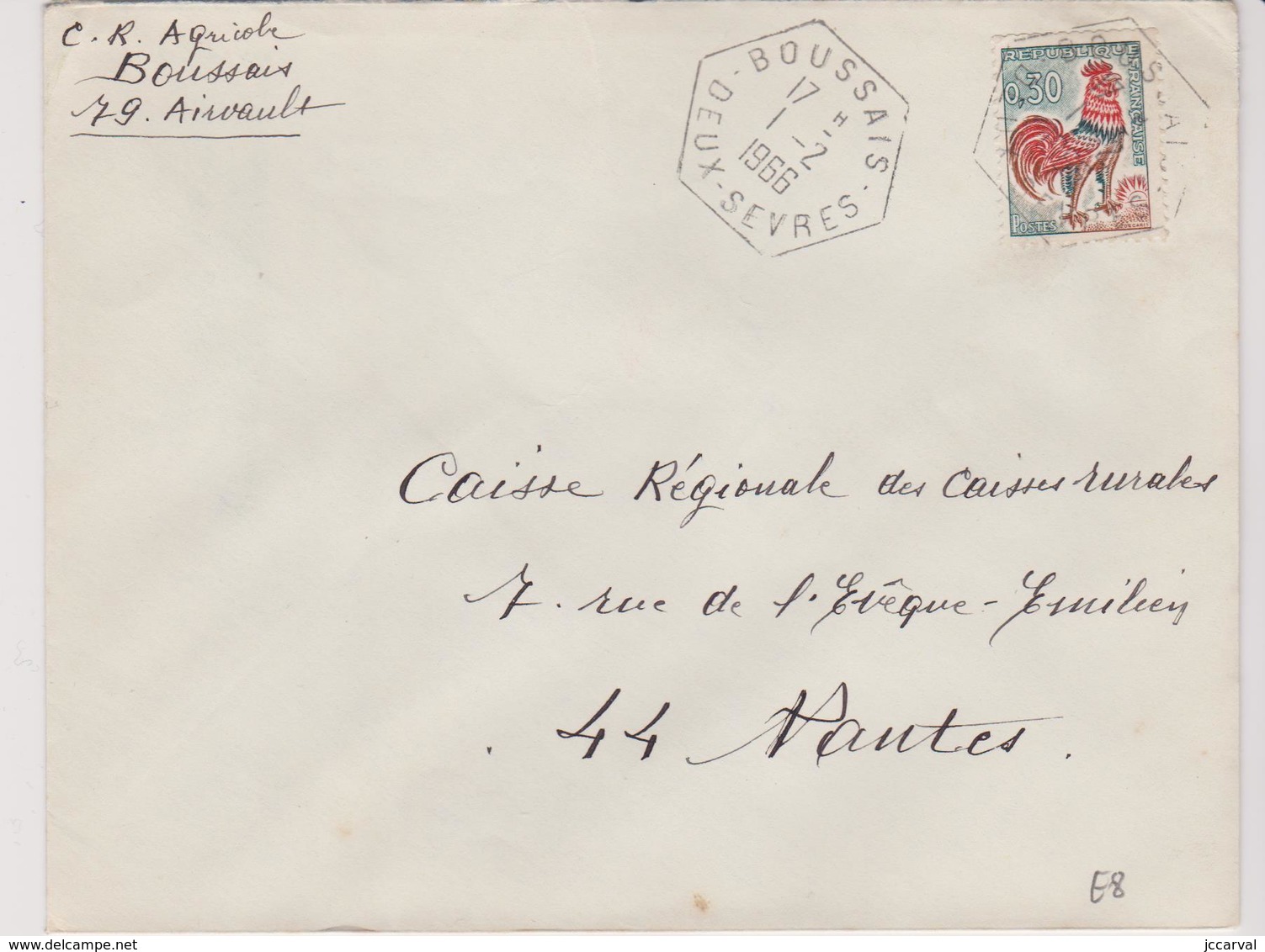 Lettre Boussais (79) Deux Sevres - Cachet E8 - 1961-....