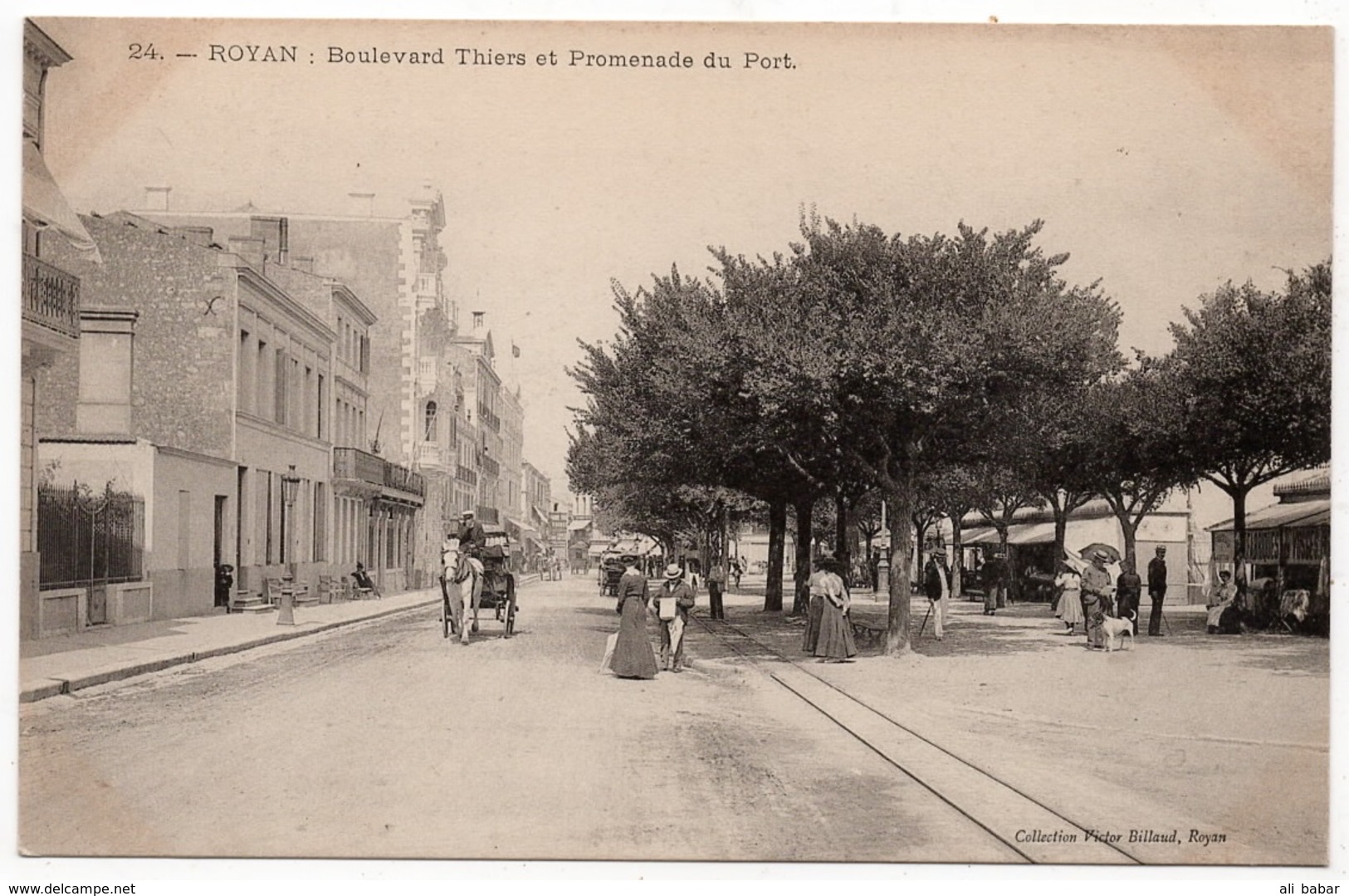 Royan : Boulevard Thiers Et Promenade Du Port (Collection Victor Billaud, N°24) - Royan