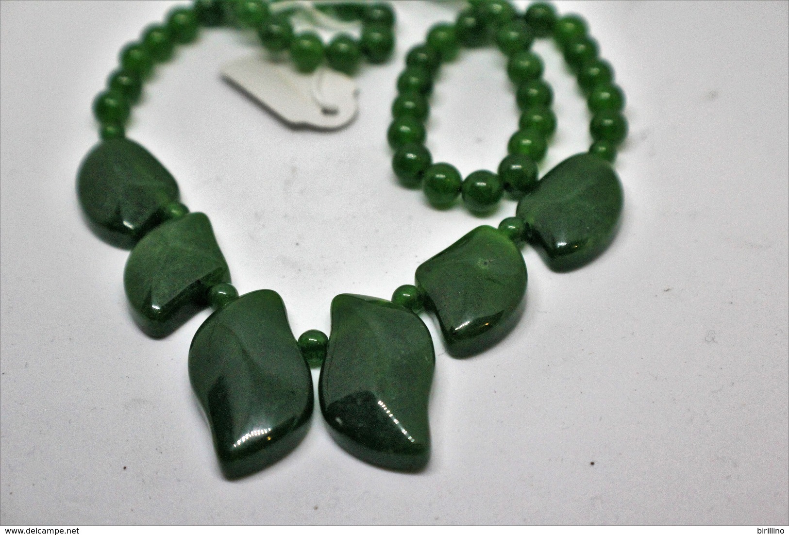 3856 - Collana Di Giada Naturale (serpentino New Jade) Lucidata A Mano. Peso Totale 44 Gr. - Oosterse Kunst