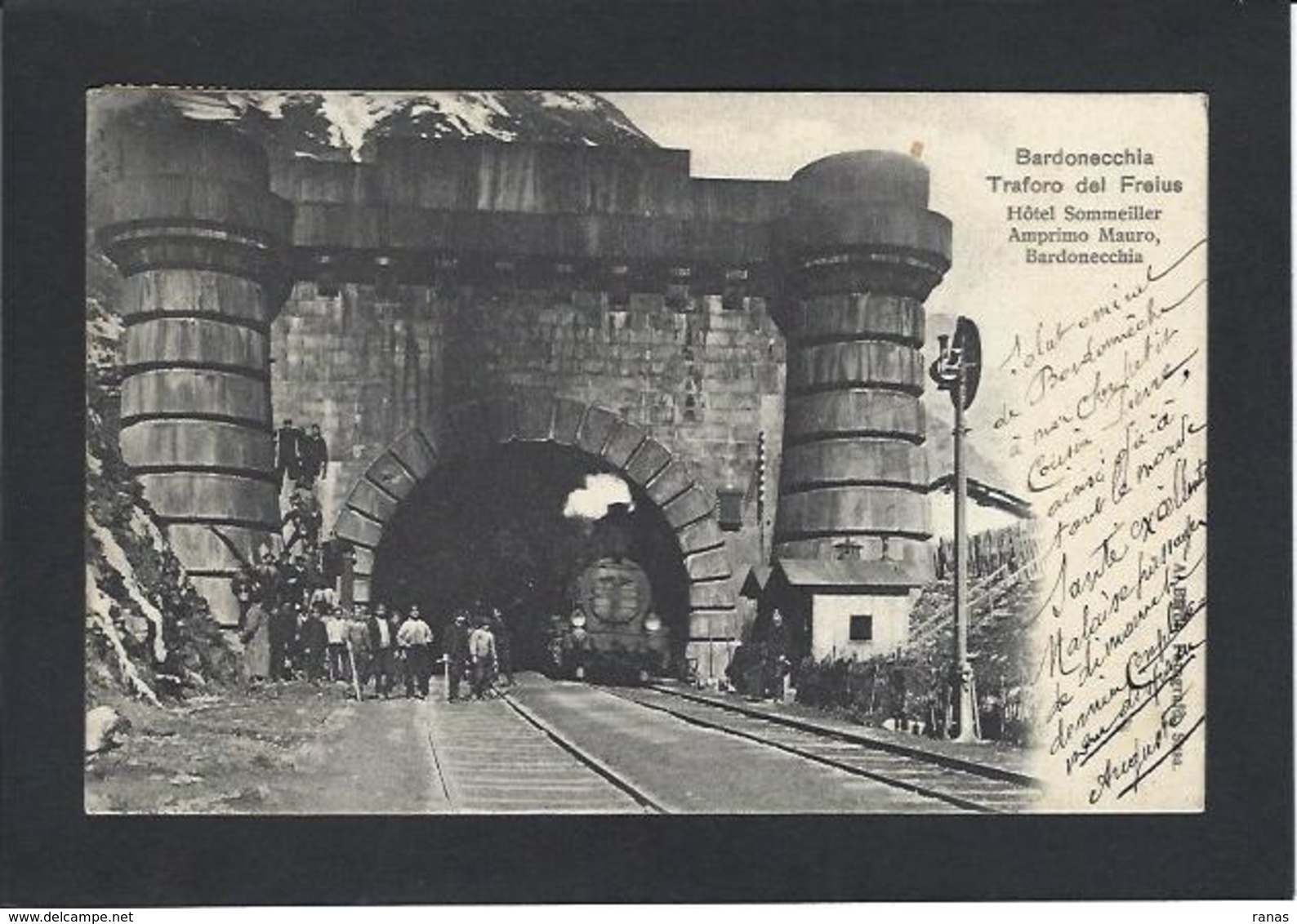 CPA Italie Italia Bardonecchia Gare Train Chemin De Fer Circulé - Autres & Non Classés