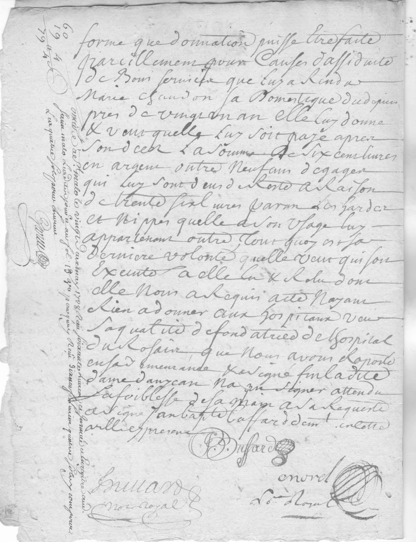 35 St Malo. Testament De  La Vve De Jean De La Rocle ( Ou Rothe ? ) De 1728. 2 Pages Complet Tb état.texte Très Riche. - Historical Documents