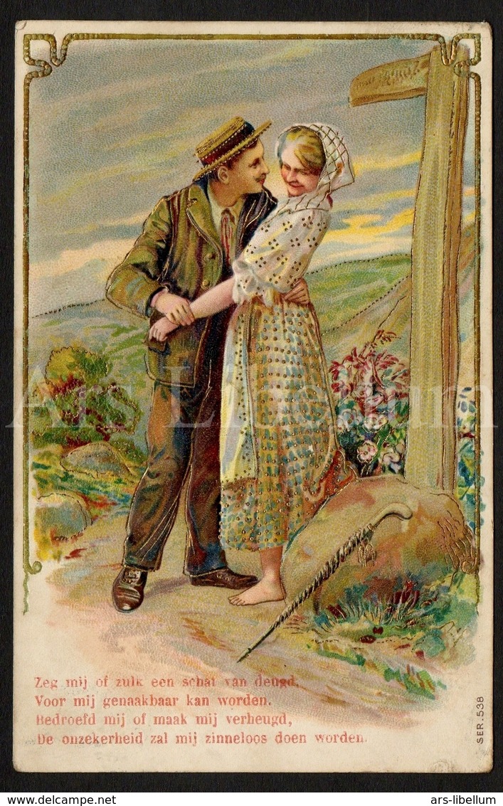 Postkaart / CPA / RELIEF Postcard / 2 Scans / Couple / 1907 (?) - Couples