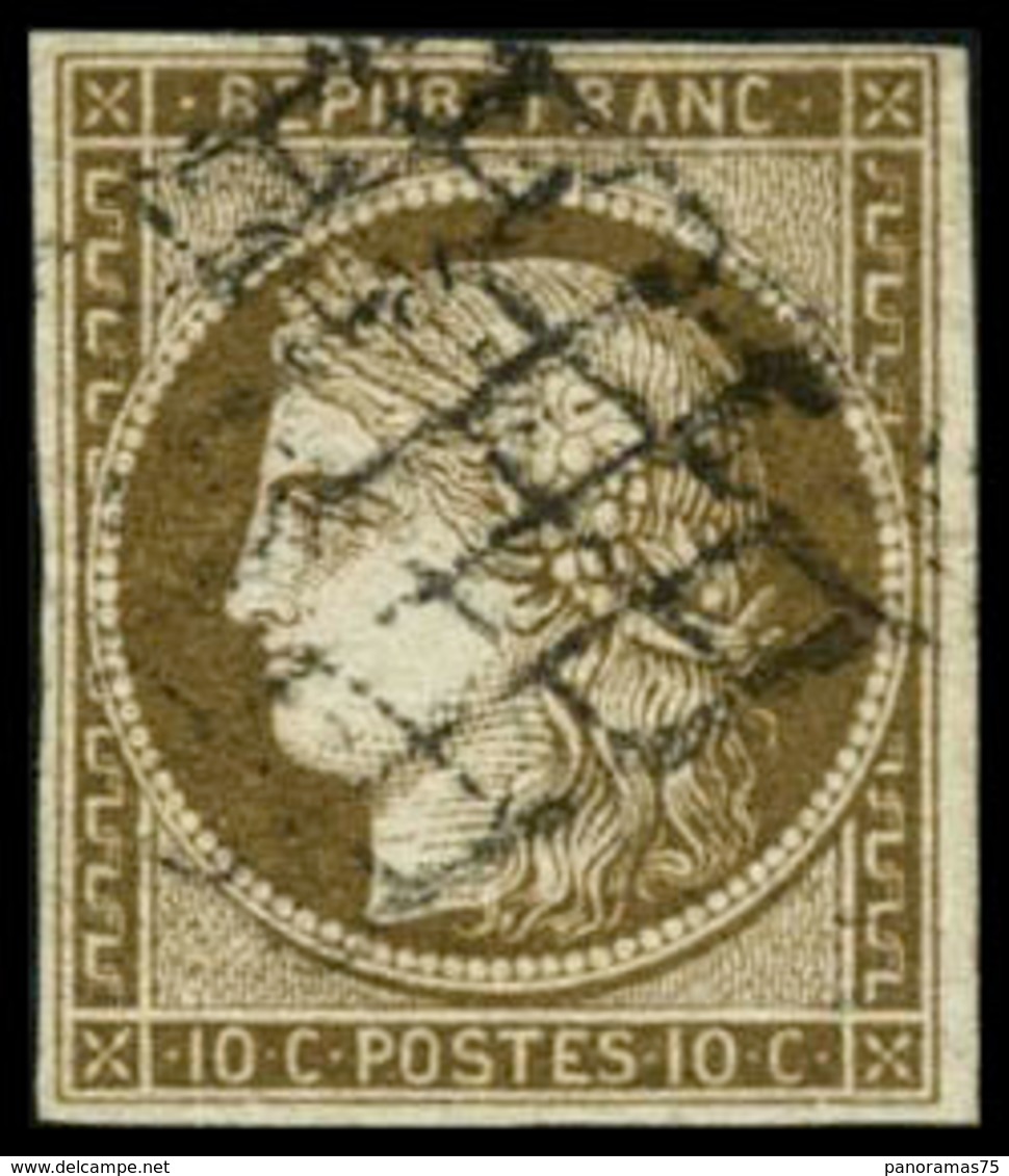 Oblit. N°1b 10c Bistre-verdâtre - TB - 1849-1850 Ceres