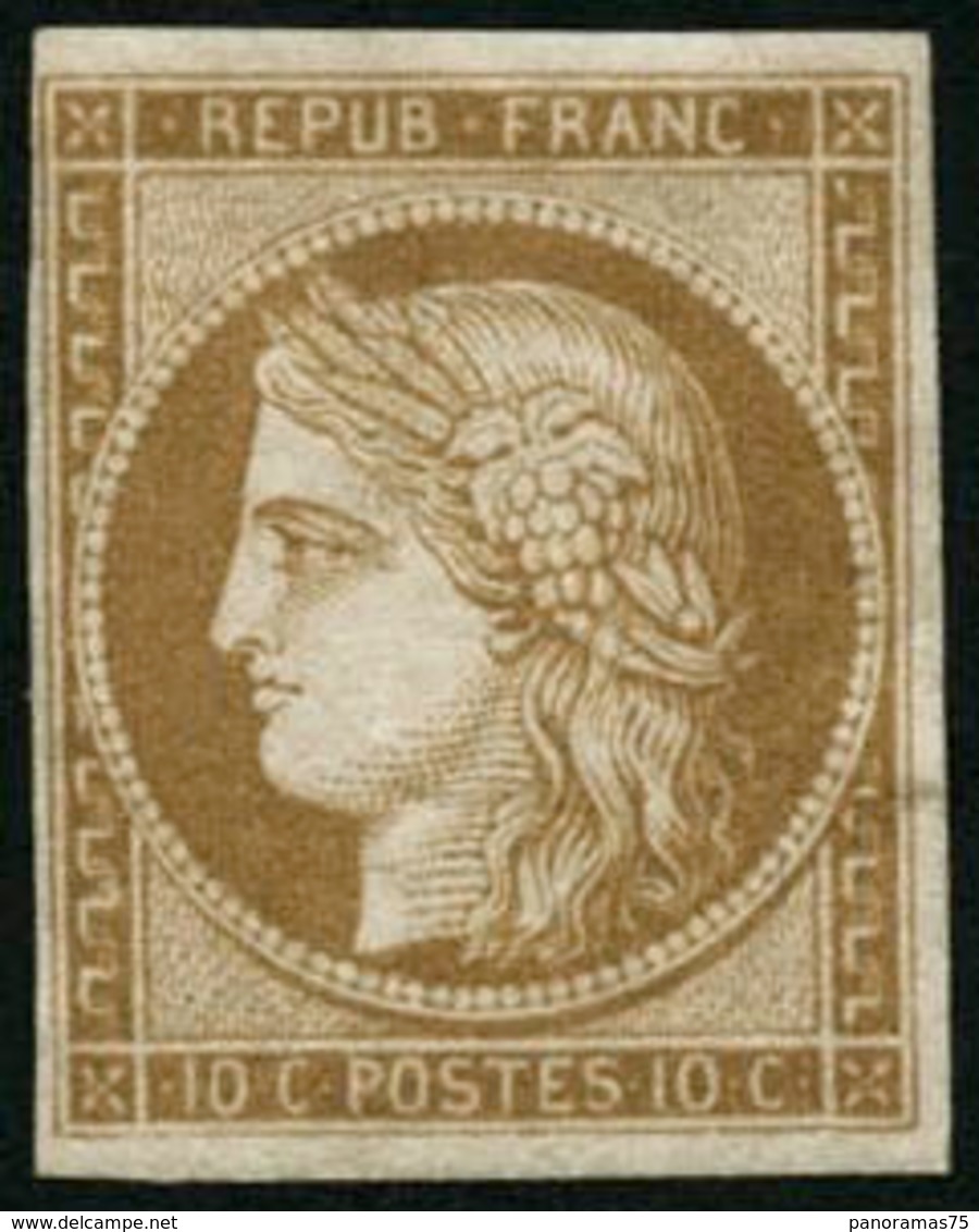 ** N°1F 10c Bistre, Réimp - TB - 1849-1850 Ceres