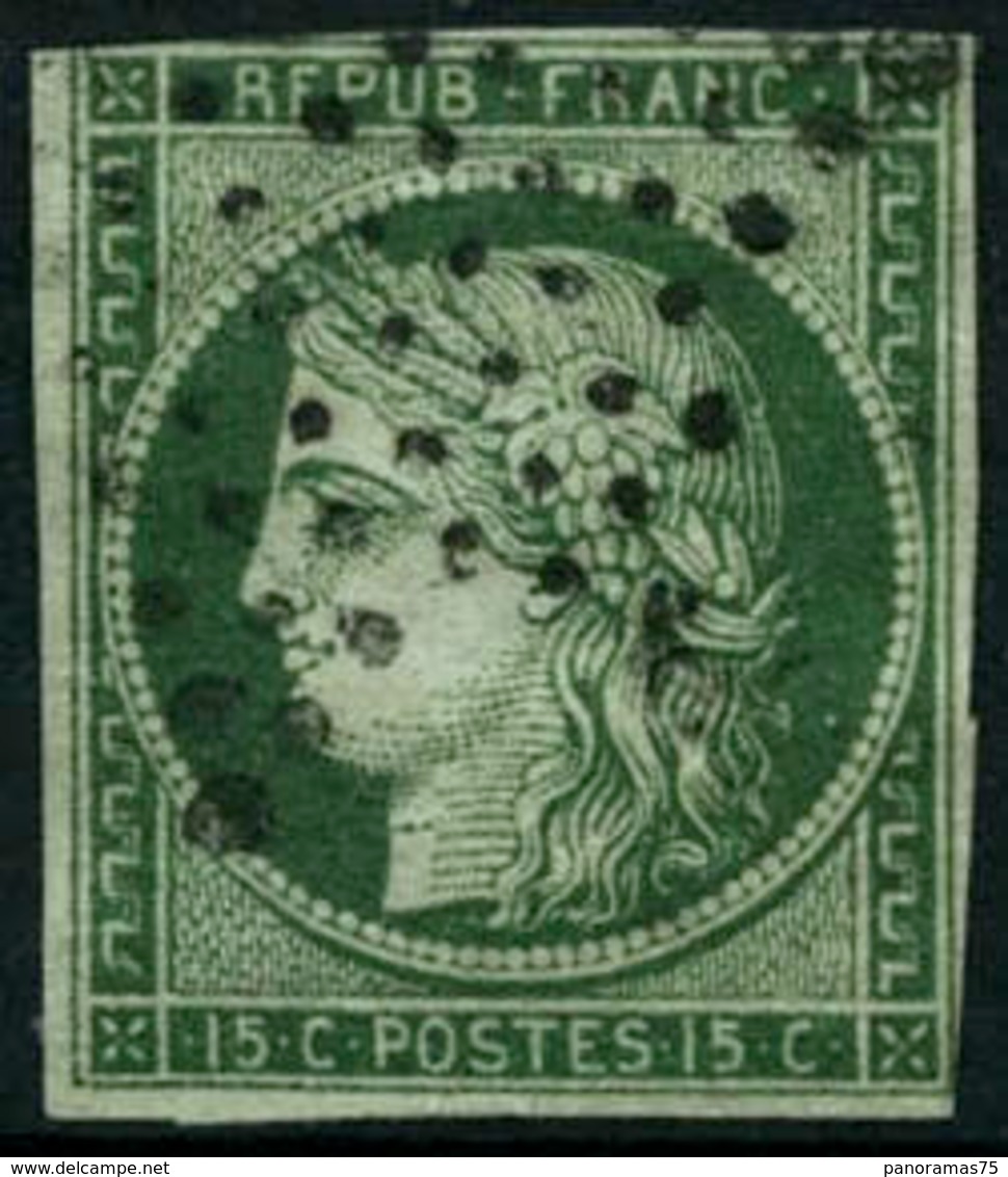 Oblit. N°2 15c Vert, Beau 2 ème Choix - B - 1849-1850 Ceres