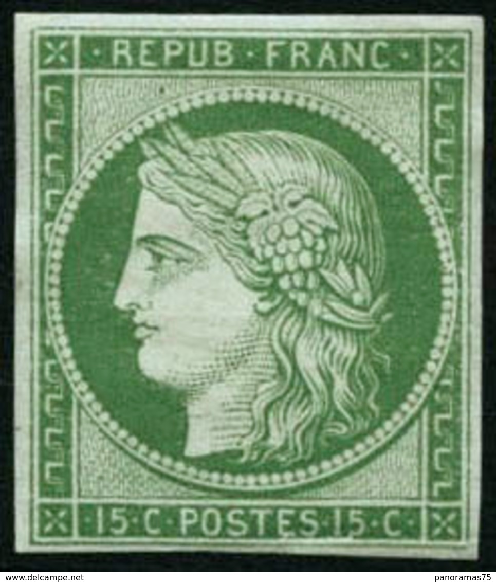 ** N°2e 15c Vert, Réimp - TB - 1849-1850 Ceres