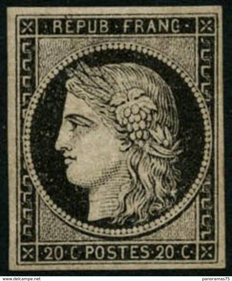 ** N°3F 20c Noir Réimp, - TB - 1849-1850 Ceres