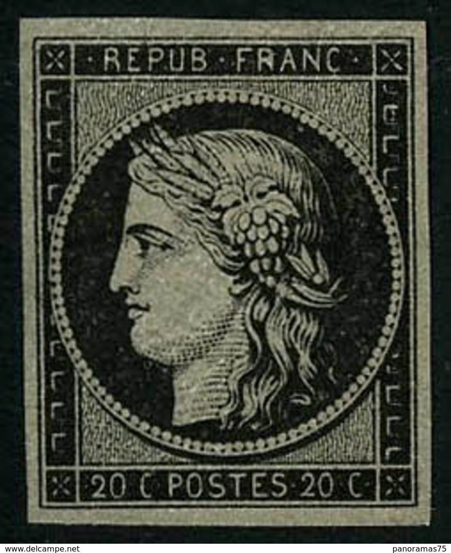 * N°3F 2c Noir, Réimp - TB - 1849-1850 Cérès