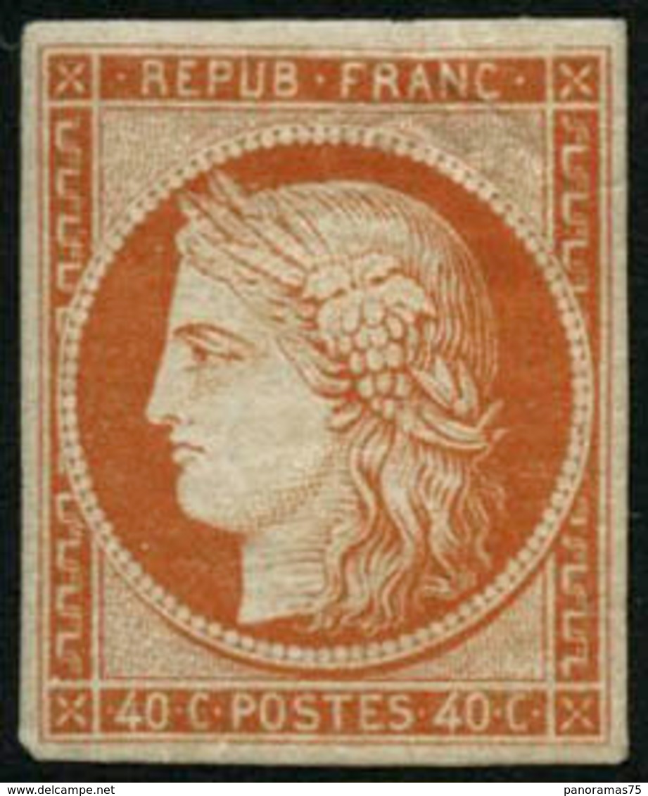 * N°5 40c Orange, Fraicheur Postale Quasi SC, Signé Calves - TB - 1849-1850 Ceres