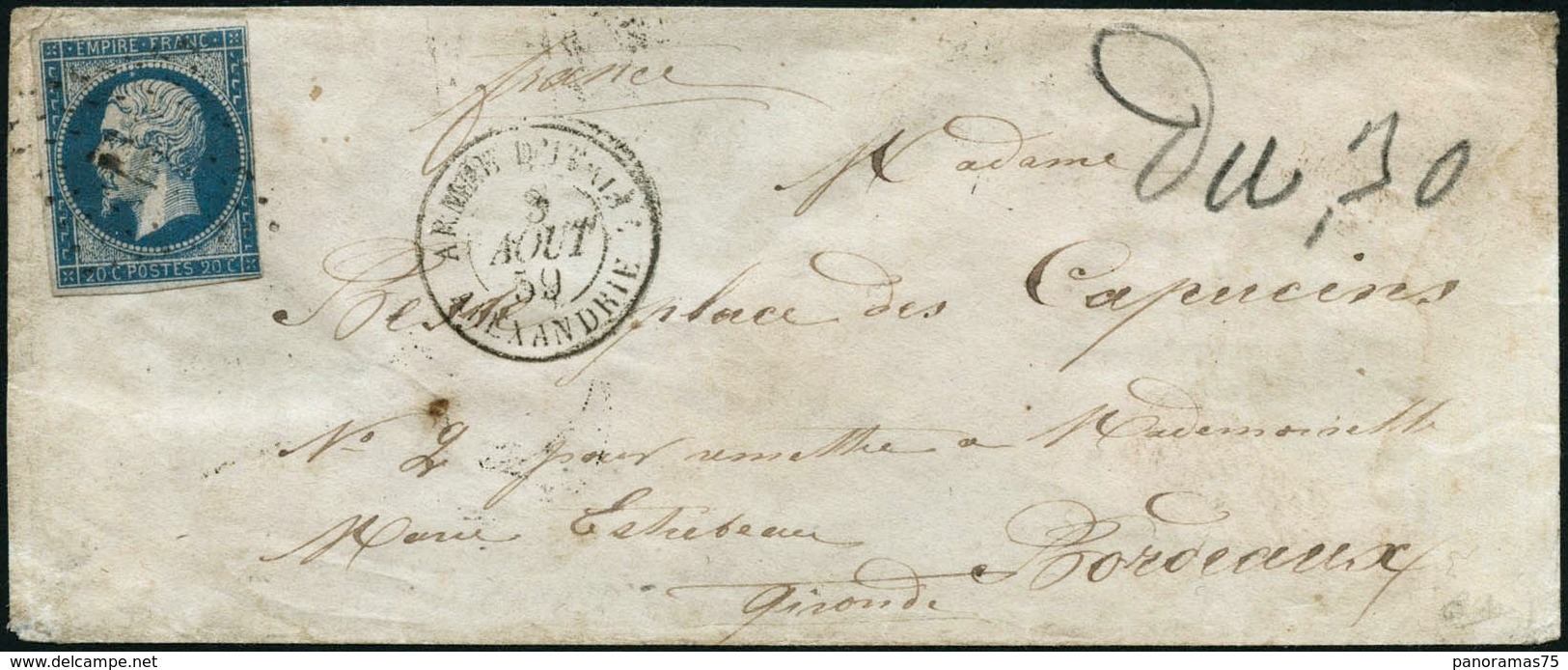 Lettre N°14 Armée *** 3/08/59 Alexandrine - TB - 1853-1860 Napoleon III