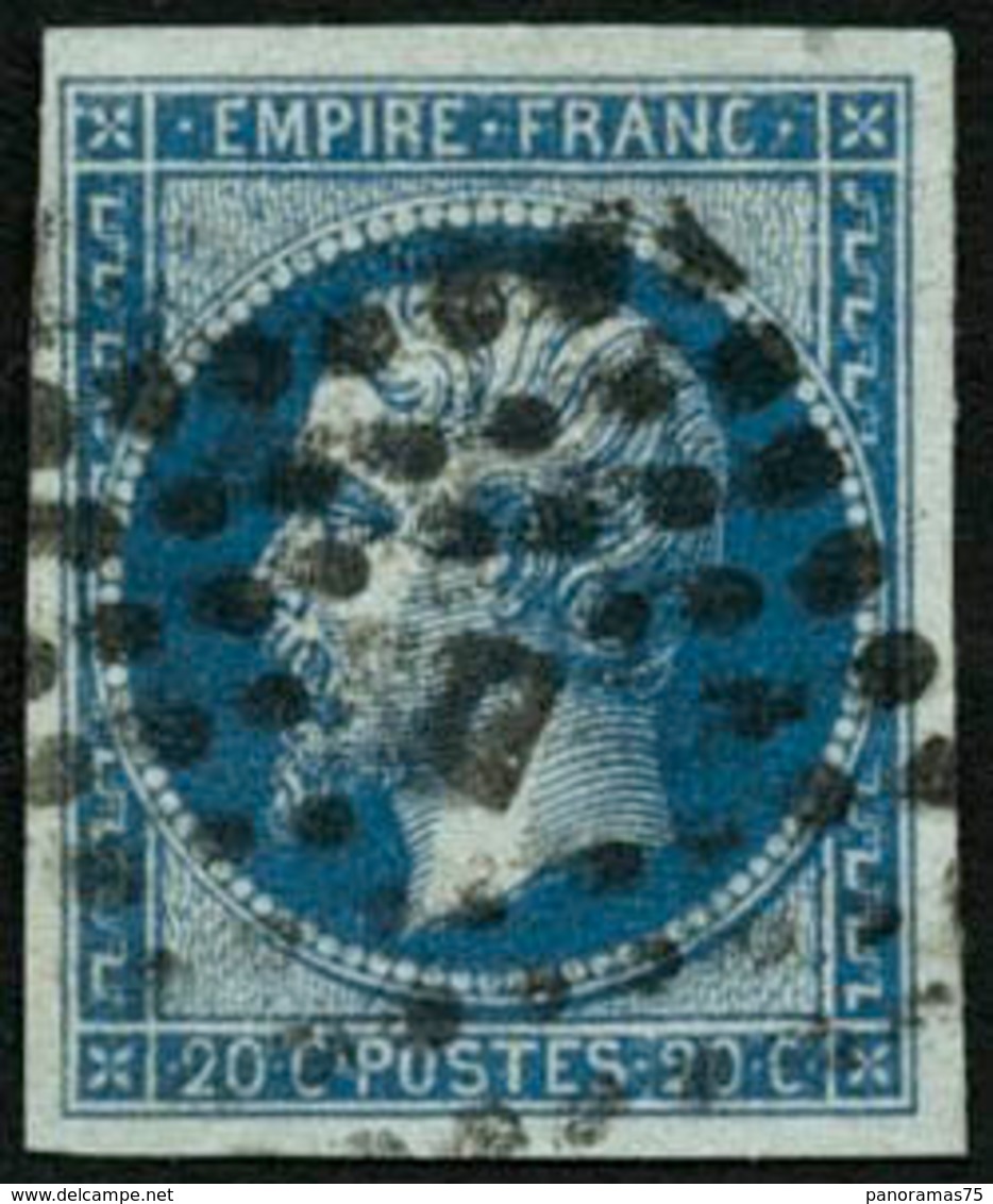 Oblit. N°14Ad 20c Bleu S/vert, Type I - TB - 1853-1860 Napoleon III