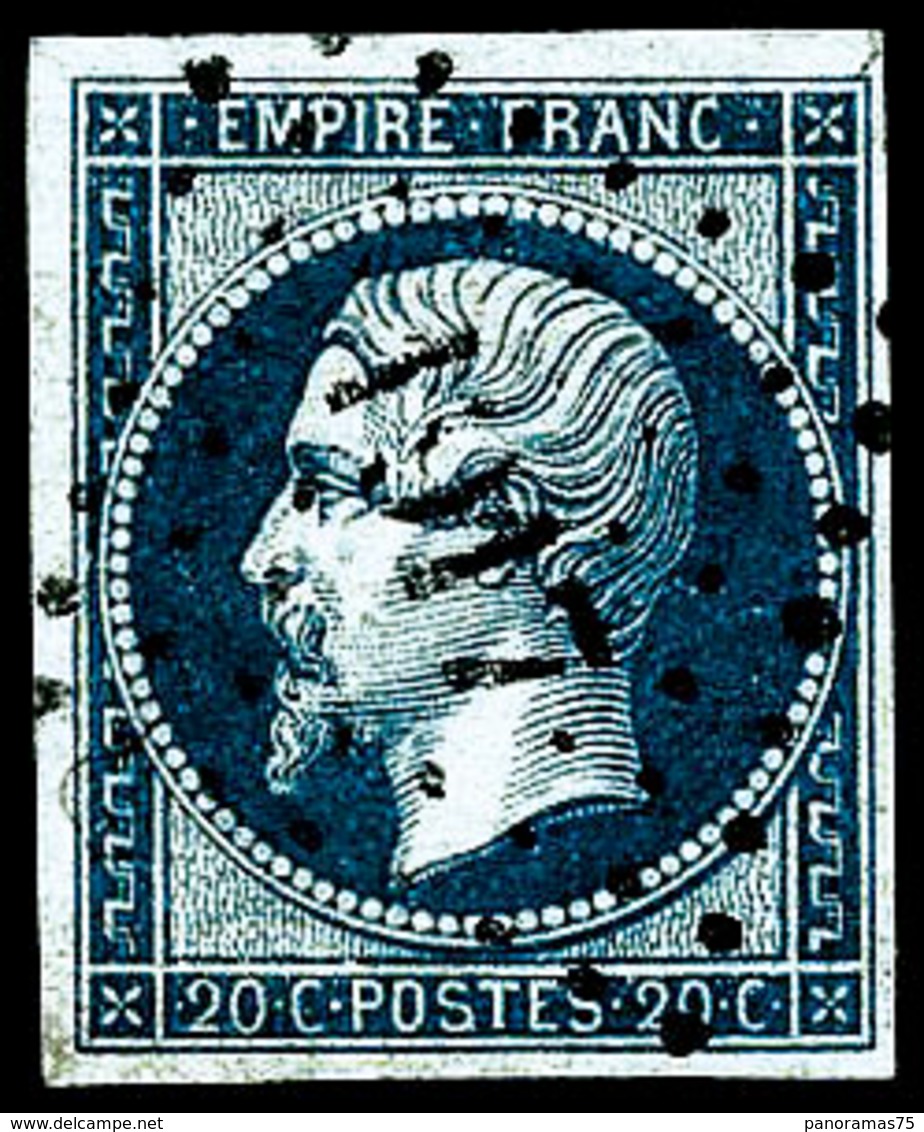 Oblit. N°14Ba 20c Bleu/vert, Type II - TB - 1853-1860 Napoleon III