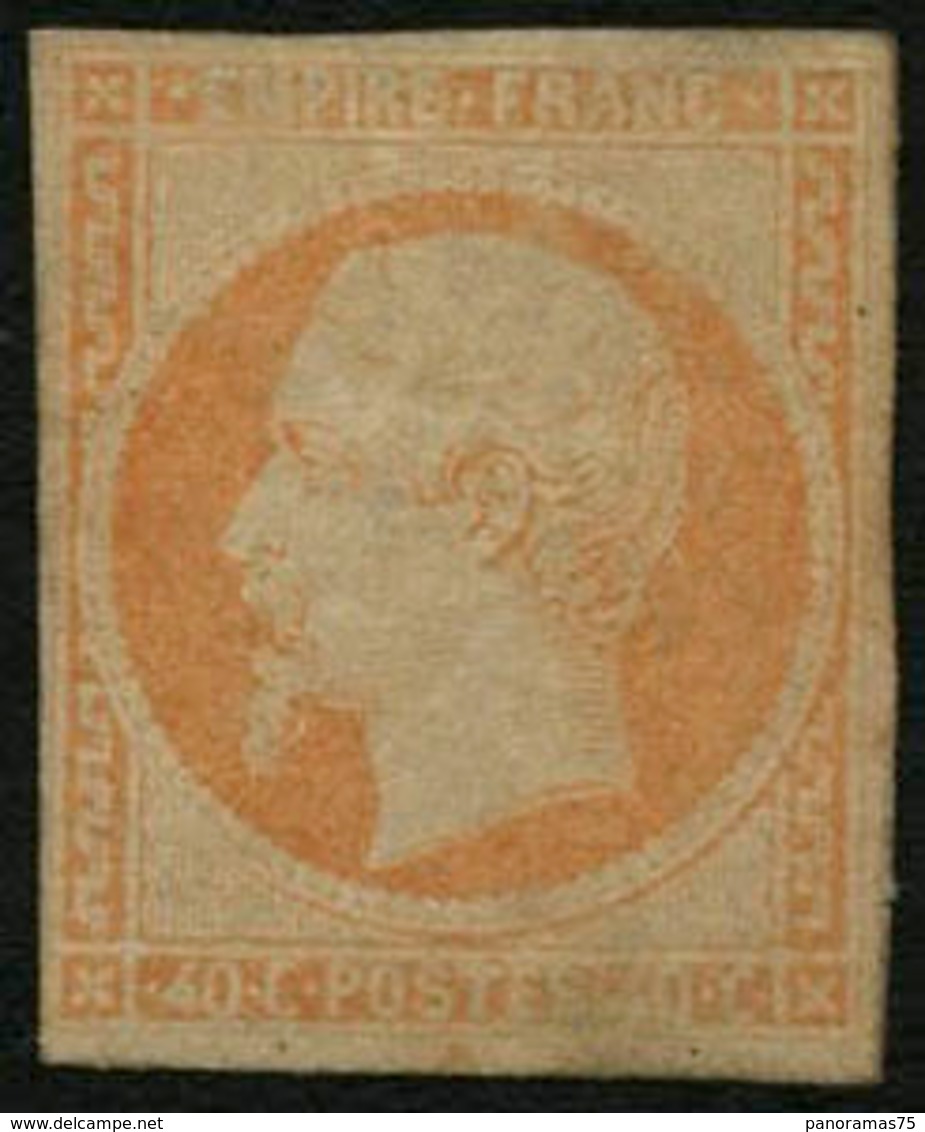 * N°16B 40c Orange S/paille, Qualité Standard, Signé Calves - B - 1853-1860 Napoléon III.