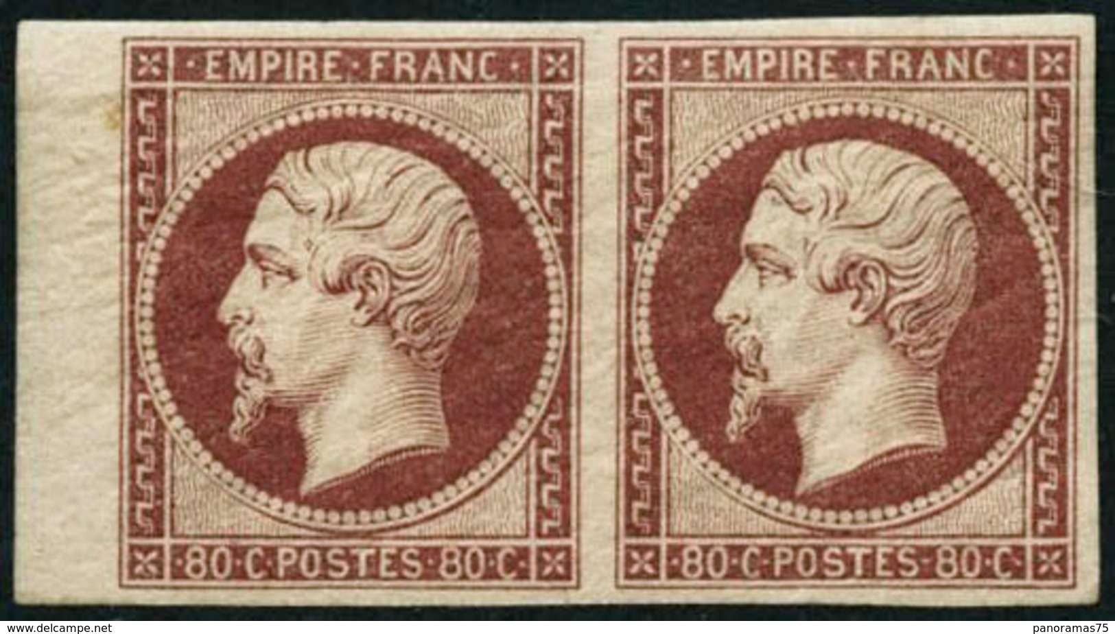 ** N°17Aa 80c Carmin, Paire Fraicheur Postale - TB - 1853-1860 Napoléon III.