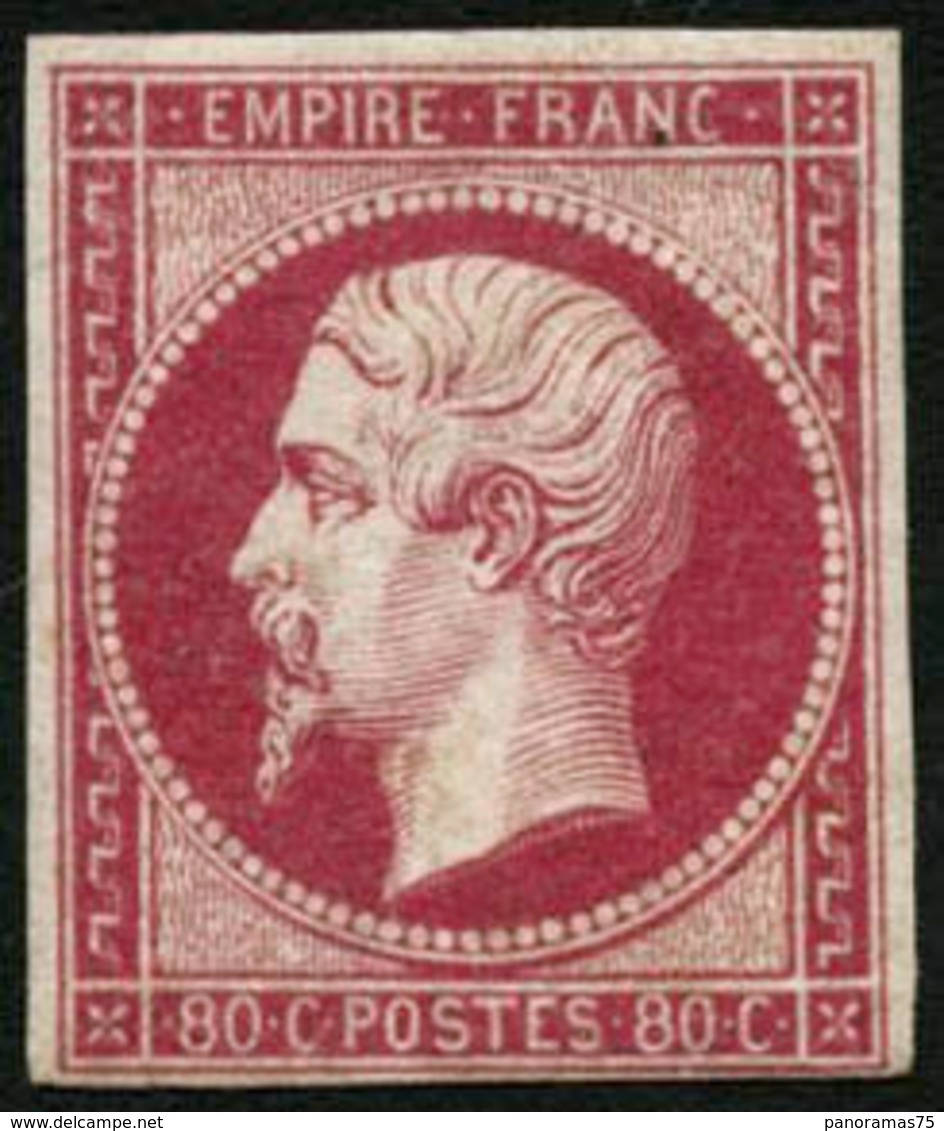 ** N°17Ba 80c Rose Vif, Signé Calves - TB - 1853-1860 Napoléon III.